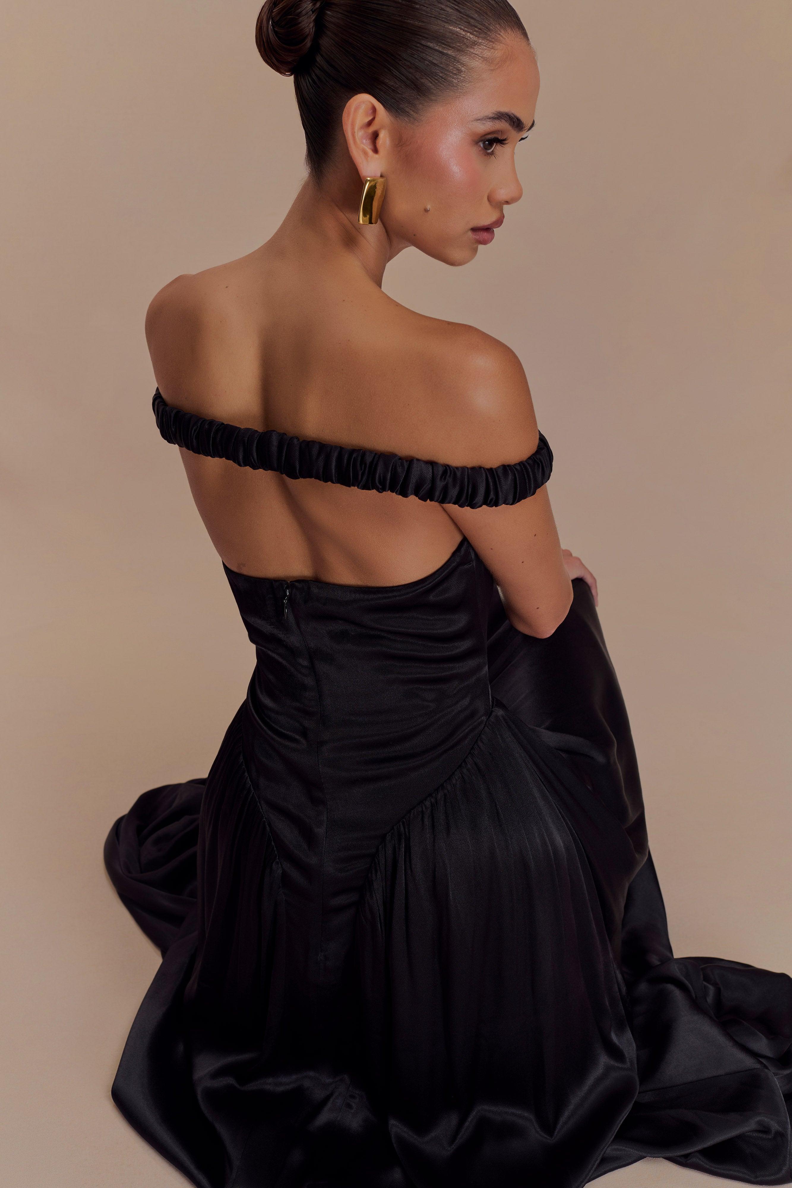 Coco Dropped Waist Maxi Dress - Black Product Image