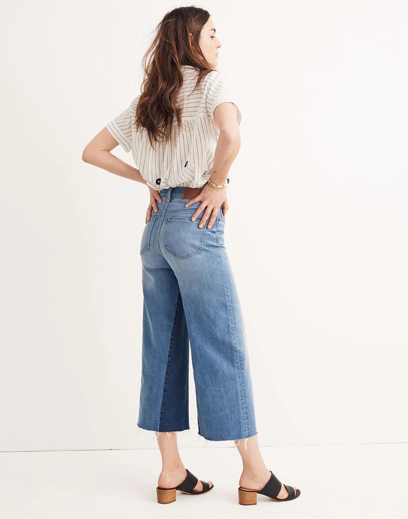 Wide-Leg Crop Jeans: Gusset Edition Product Image