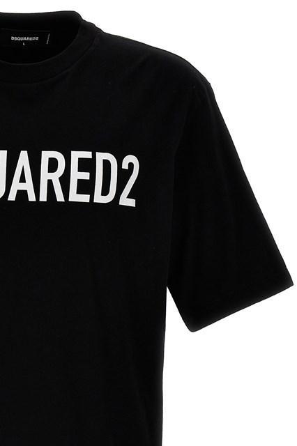 DSQUARED2 Mens Black Brand-print Crewneck Regular-fit Cotton-jersey T-shirt Product Image