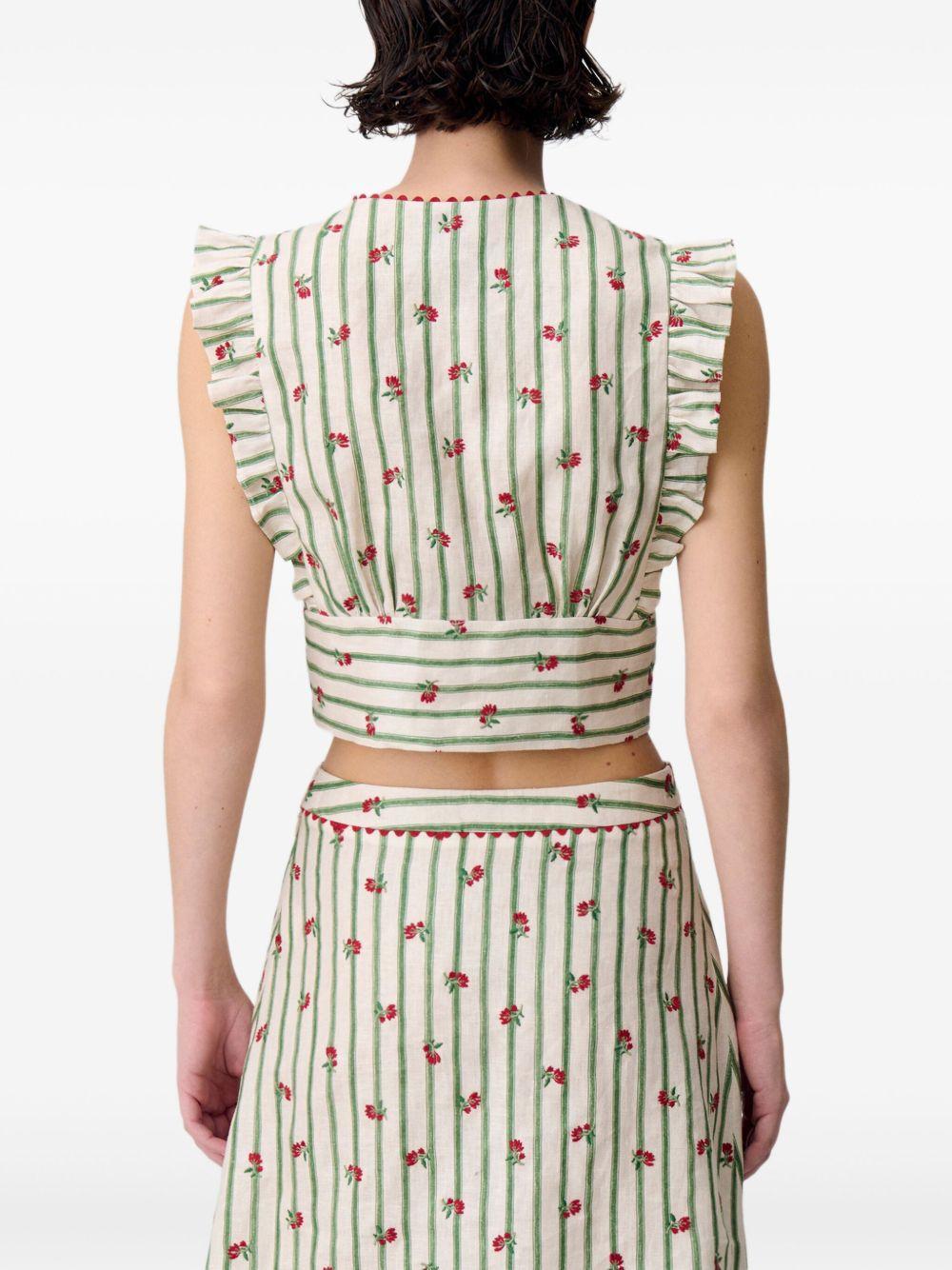 printed ruffle-trim top Product Image