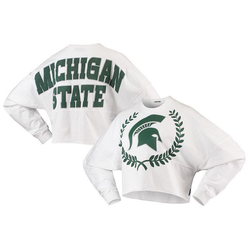 Womens Michigan State Spartans Laurels Crop Long Sleeve T-Shirt Product Image