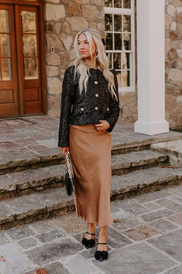 Subtle Shine Sequin Jacket in Black Product Image