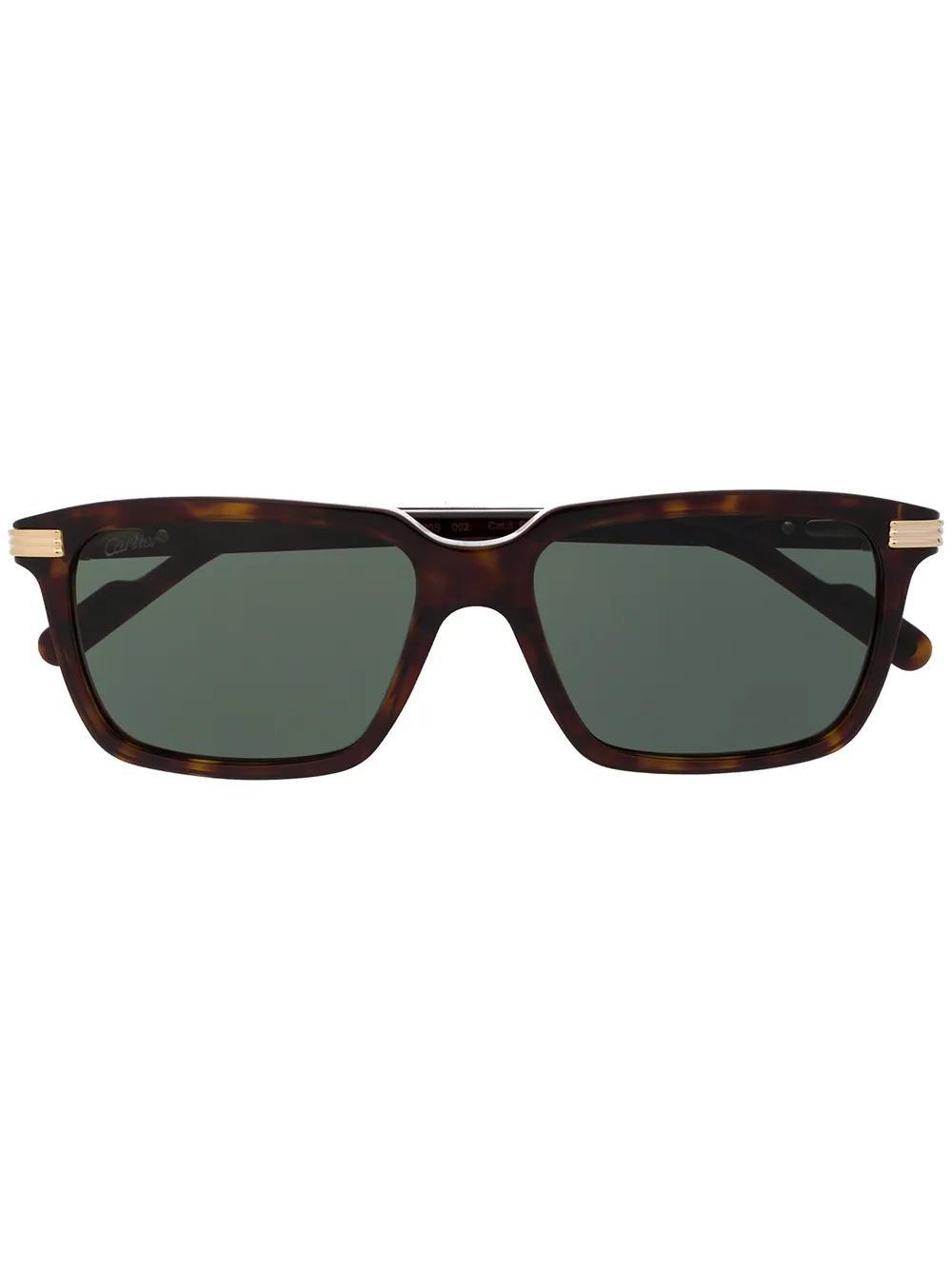 CARTIER 56mm Rectangular Sunglasses In Black Product Image