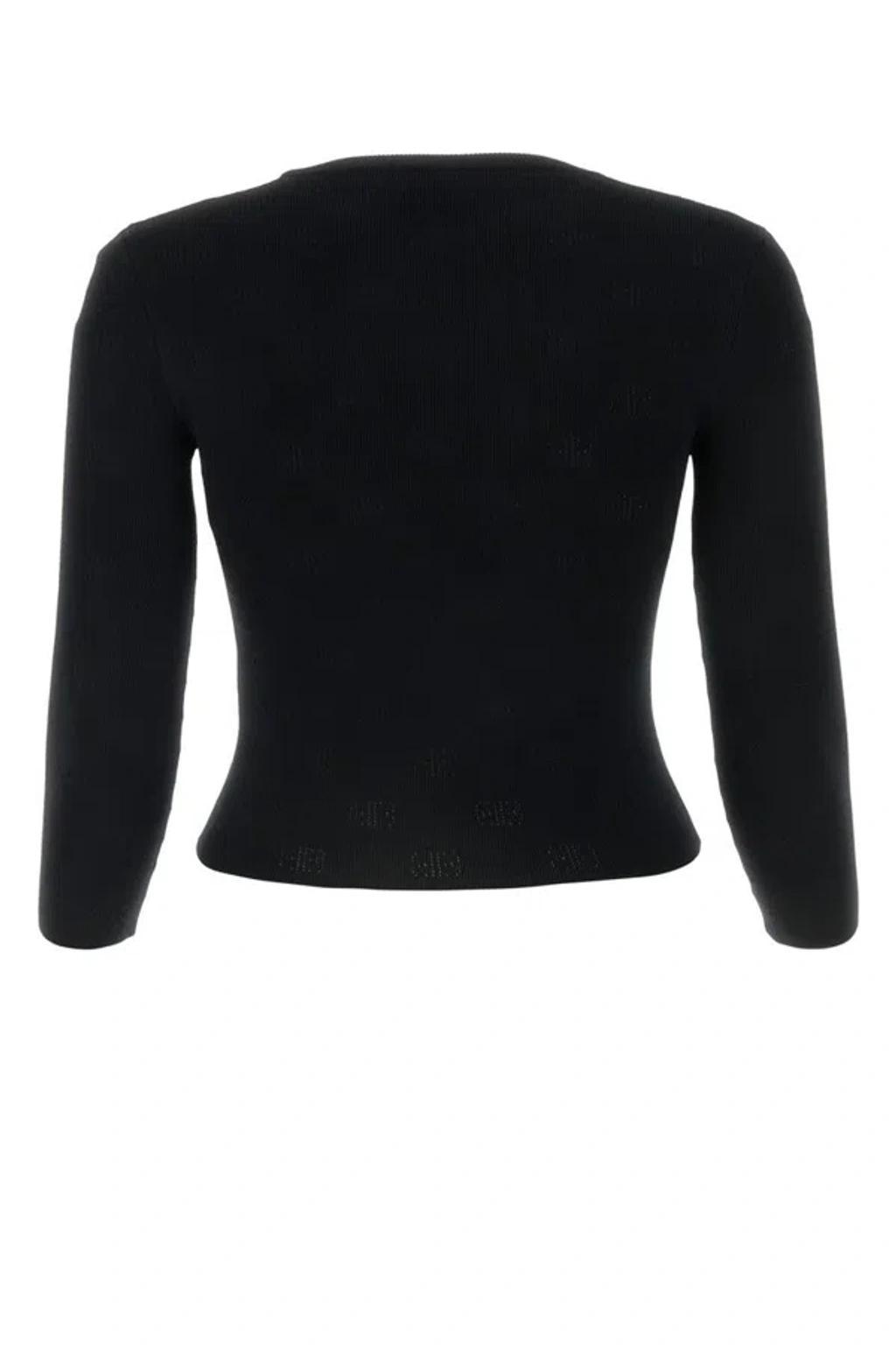 BALENCIAGA Black Cropped Sweater Product Image