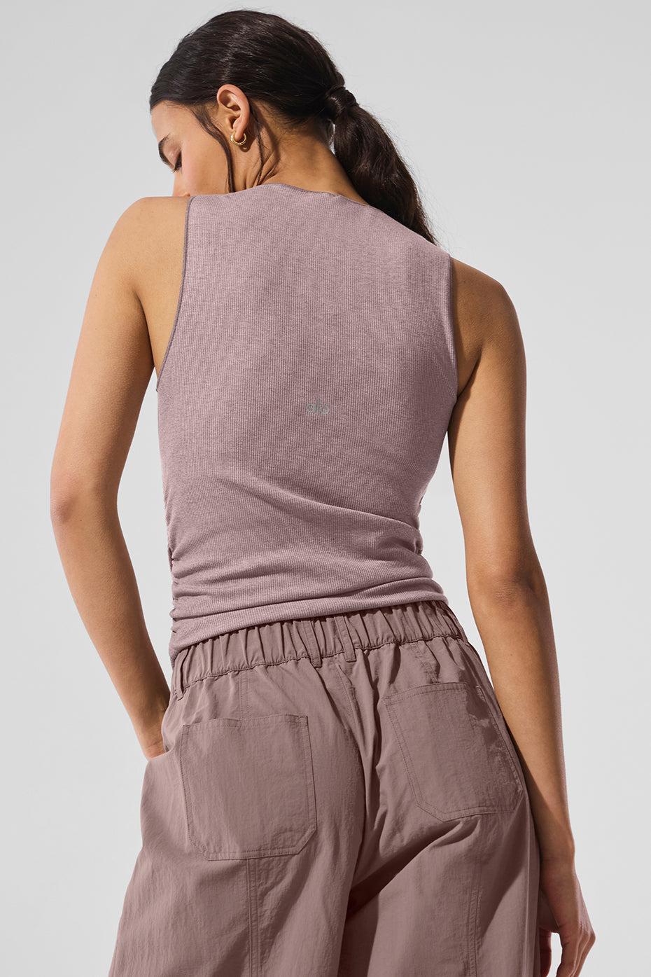 Ribbed En Pointe Tank - Mushroom Heather Product Image