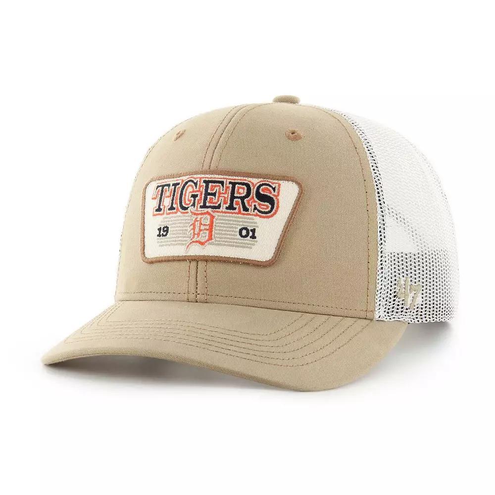 Men's '47 Khaki Detroit Tigers Ridgewood Trucker Adjustable Hats, Beig K Product Image