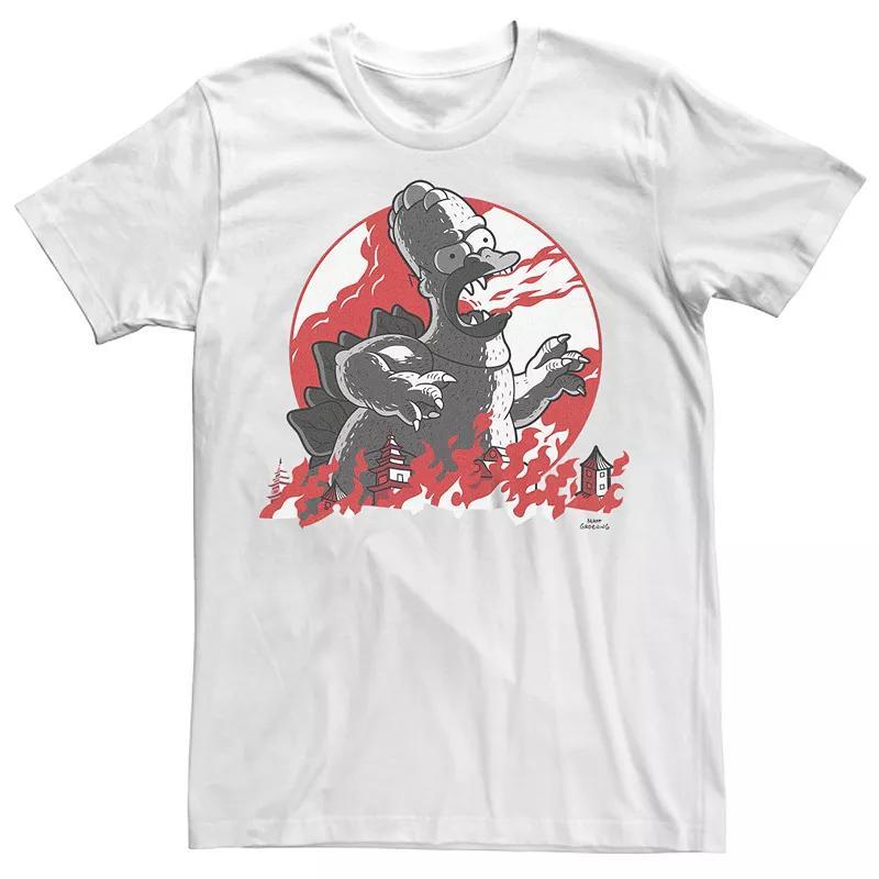 Men's The Simpsons Halloween Homer Godzilla Flames Tee,  Product Image