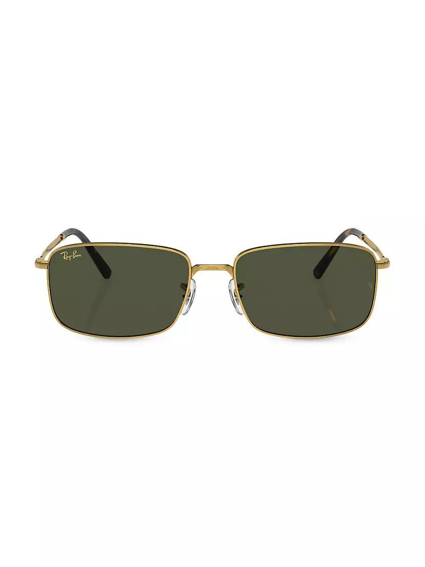 Mens 57MM Rectangular Sunglasses Product Image