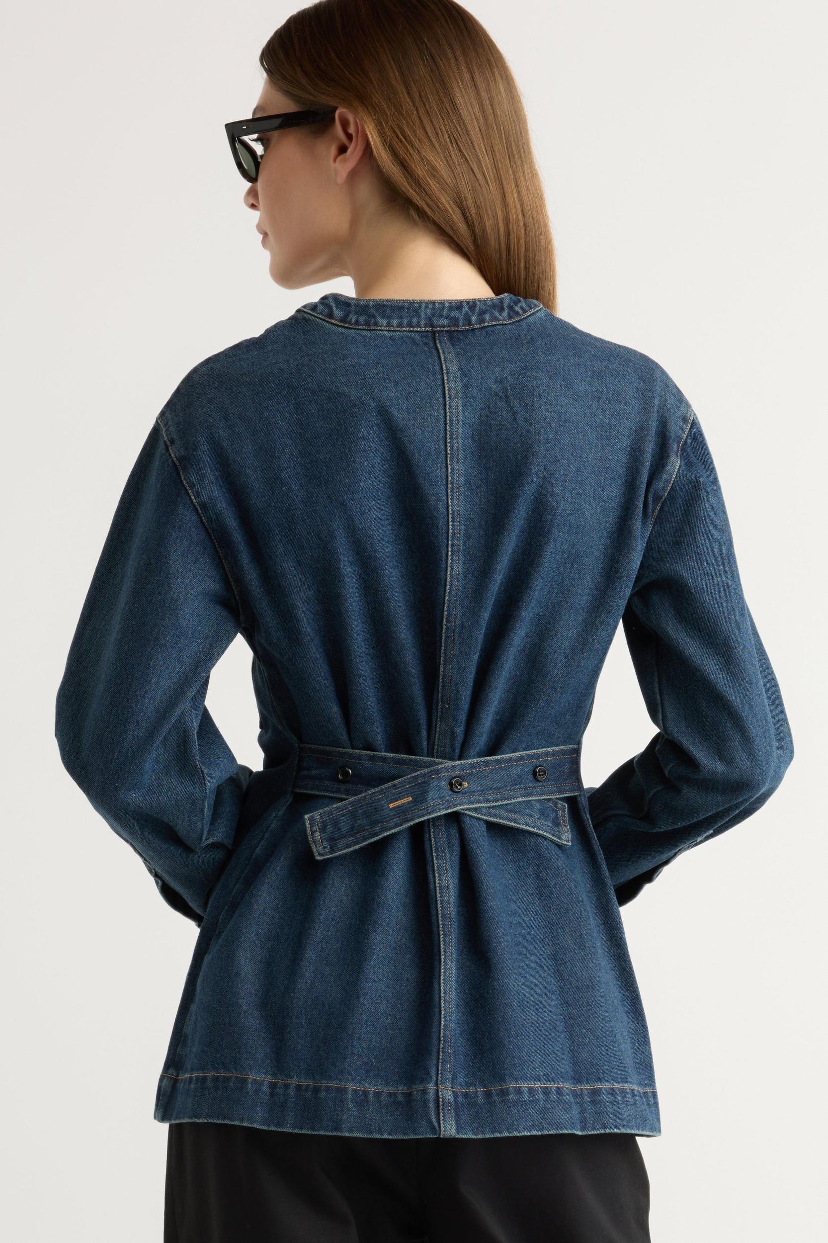 Emmett Structured-Sleeve Denim Jacket Product Image