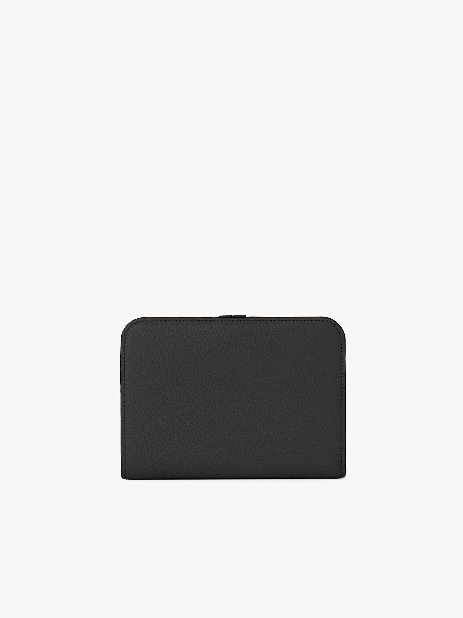 Alphabet bifold wallet in grained leather  Product Image