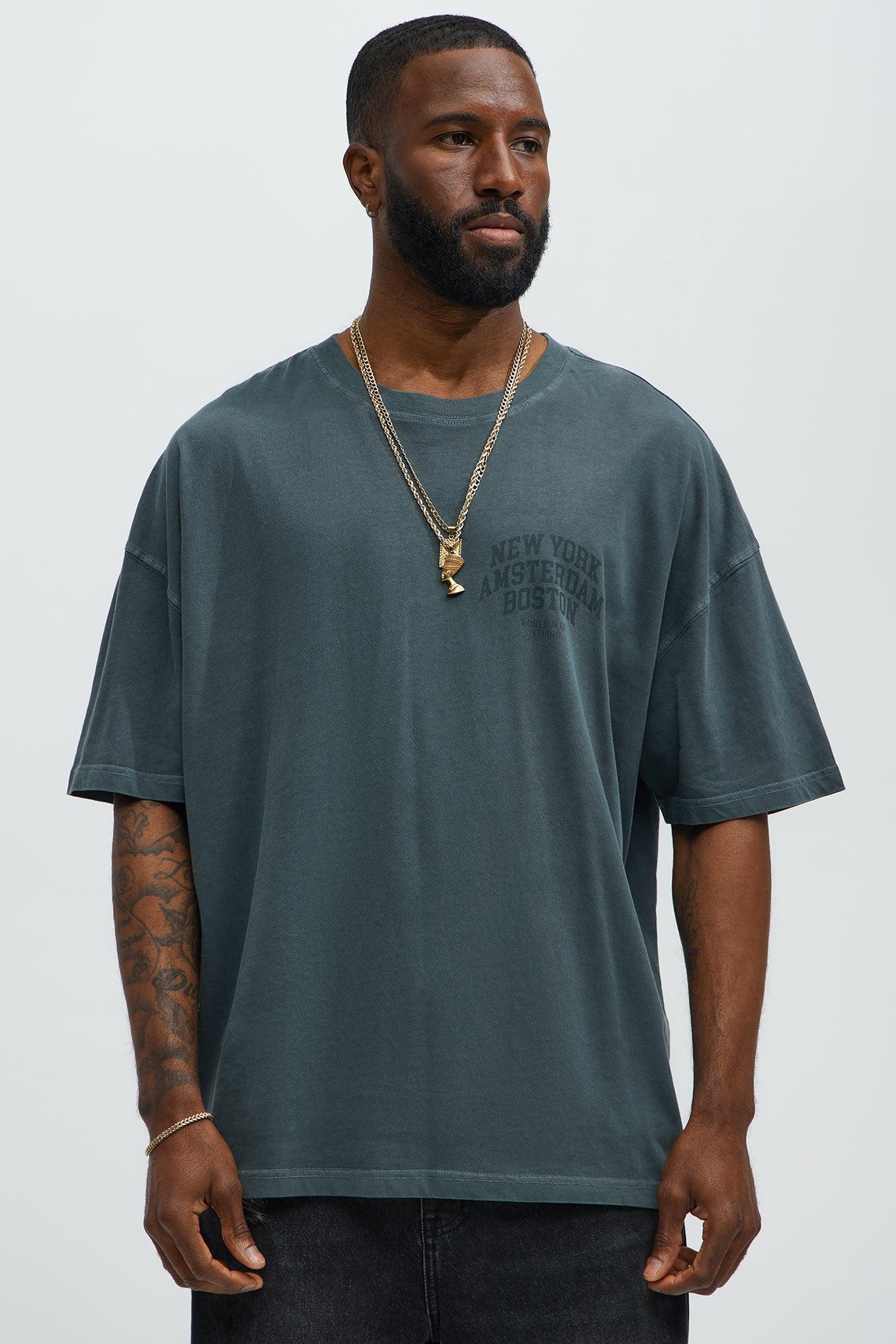 New York Studio Worldwide Oversized Short Sleeve Tee - Grey Product Image