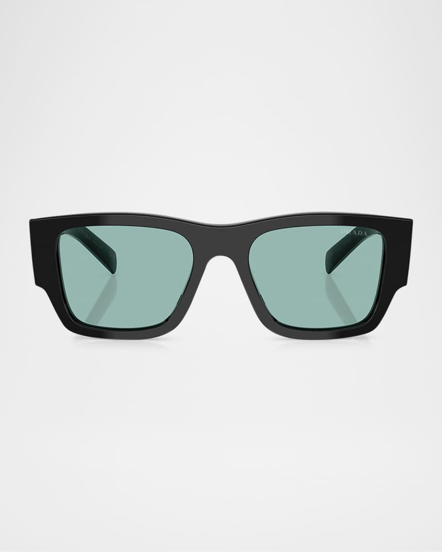 Mens Triangle Logo Bicolor Rectangle Sunglasses Product Image