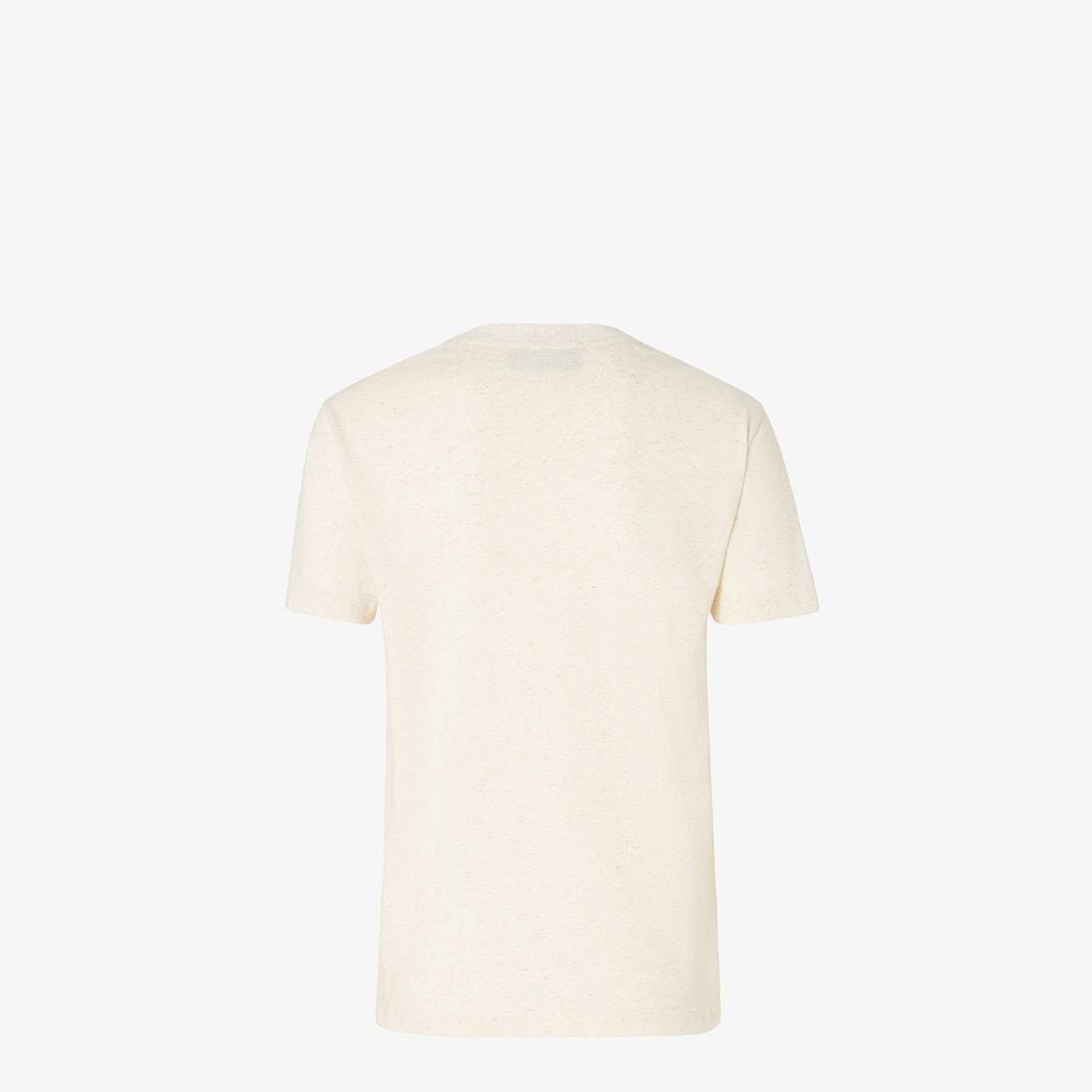 T-ShirtBeige linen and cotton T-shirt Product Image