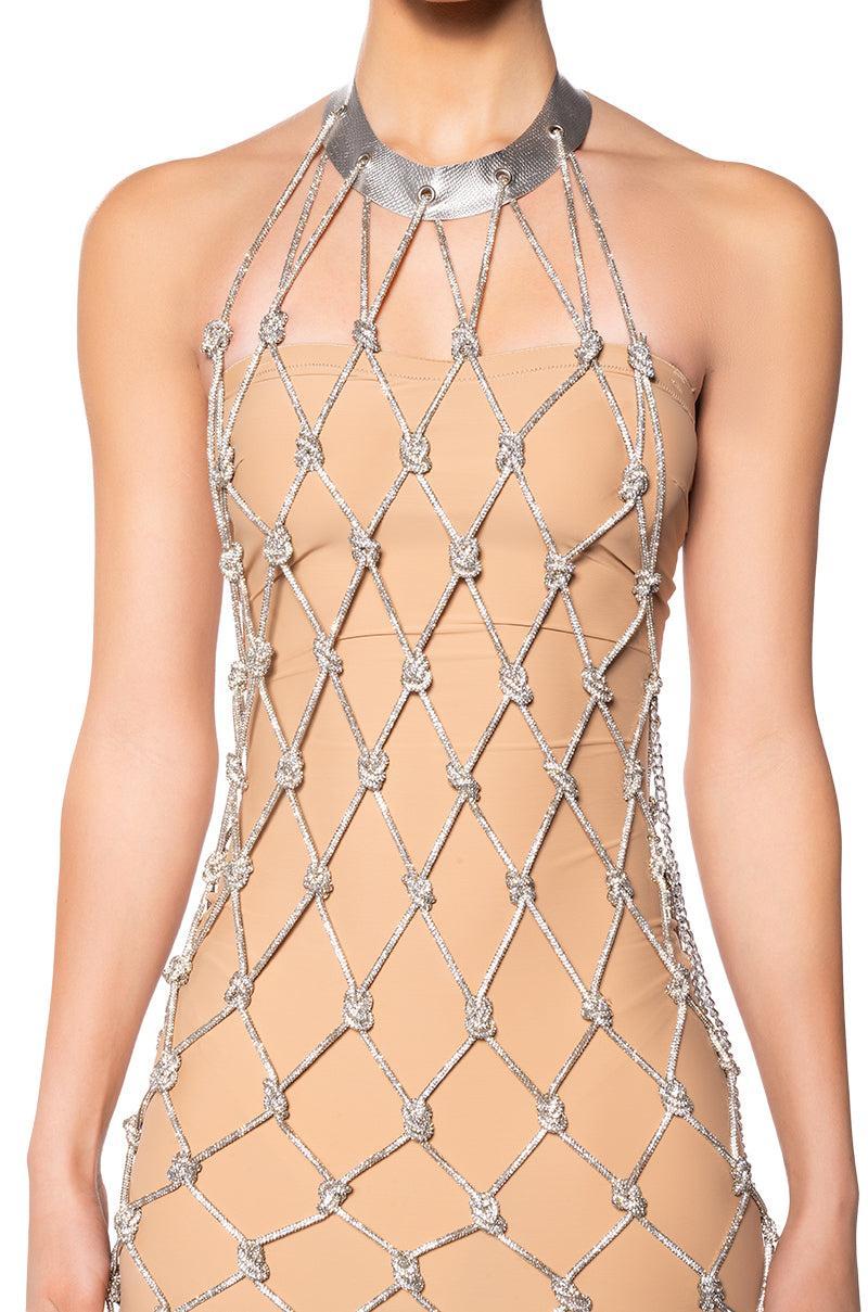 BALLER RHINESTONE CHAIN DRESS Product Image