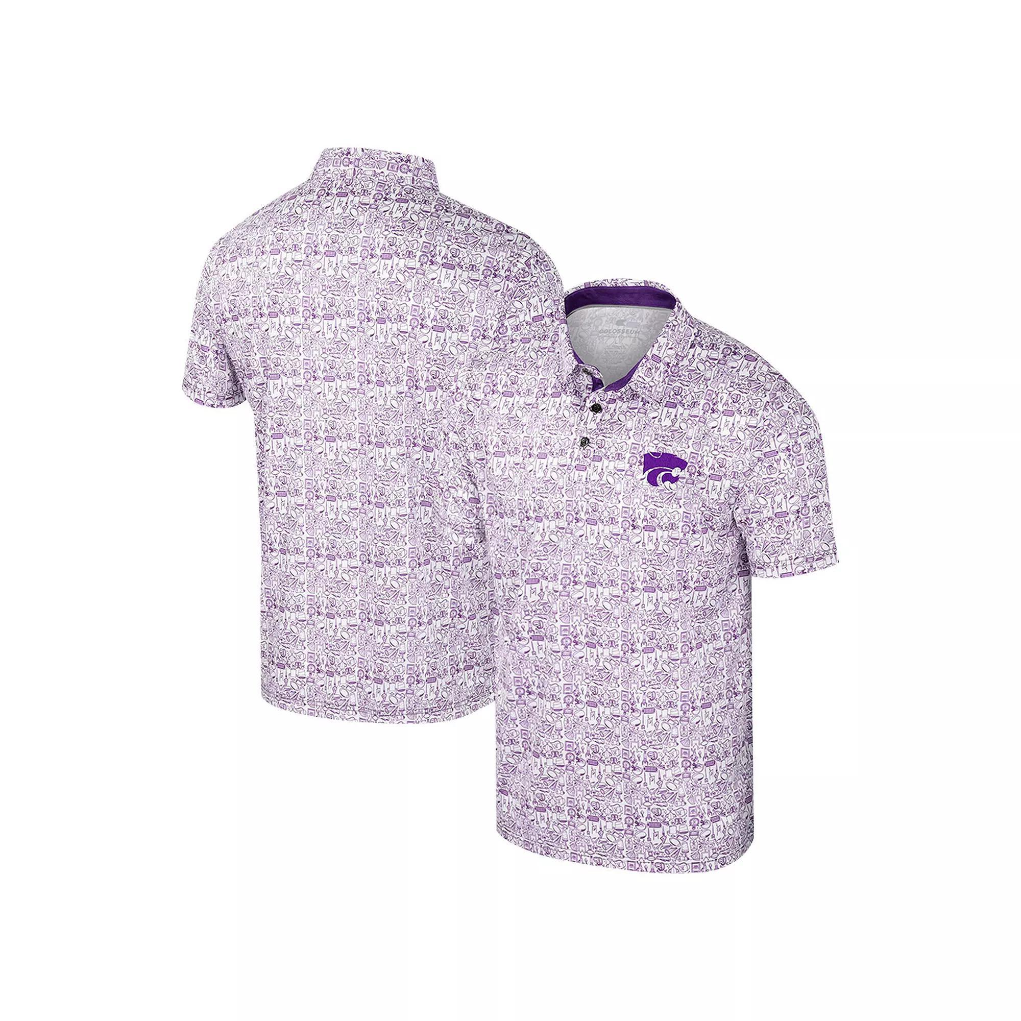 Men's Colosseum Purple Kansas State Wildcats It's Time! Allover Print Polo,  Product Image