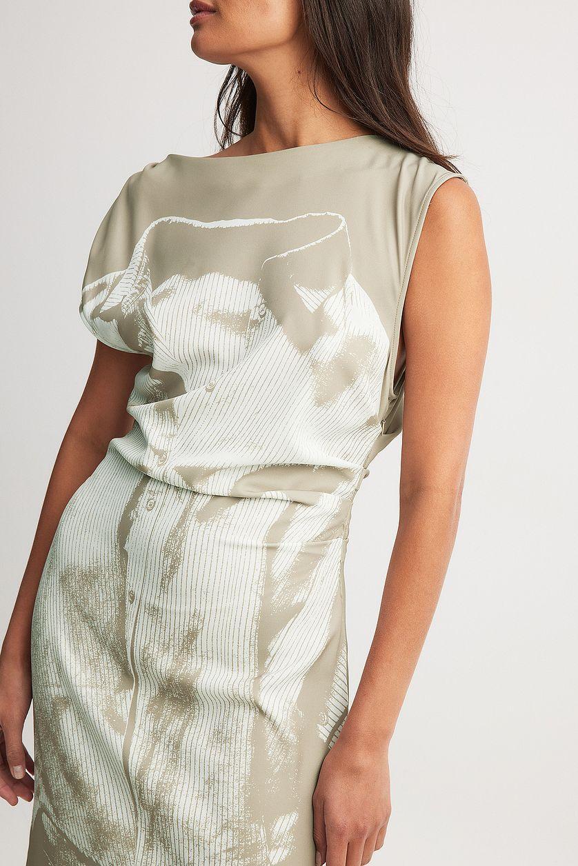 Woven Draped Detail Maxi Dress Product Image