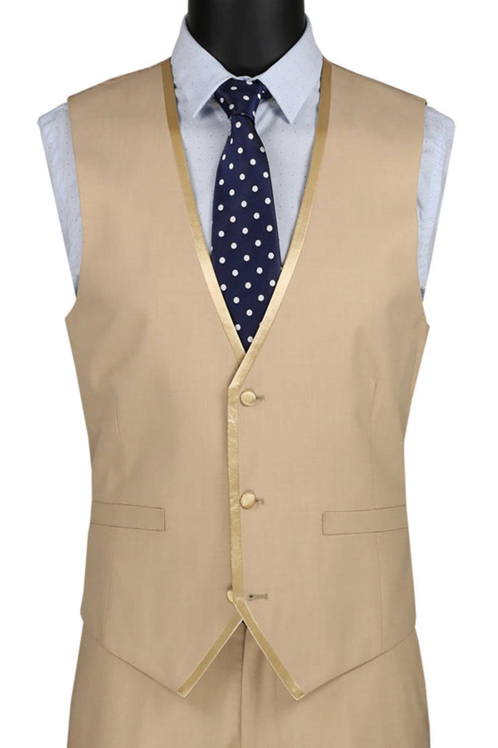 (48R/44W) Slim Fit 3 Piece Beige Tuxedo Product Image