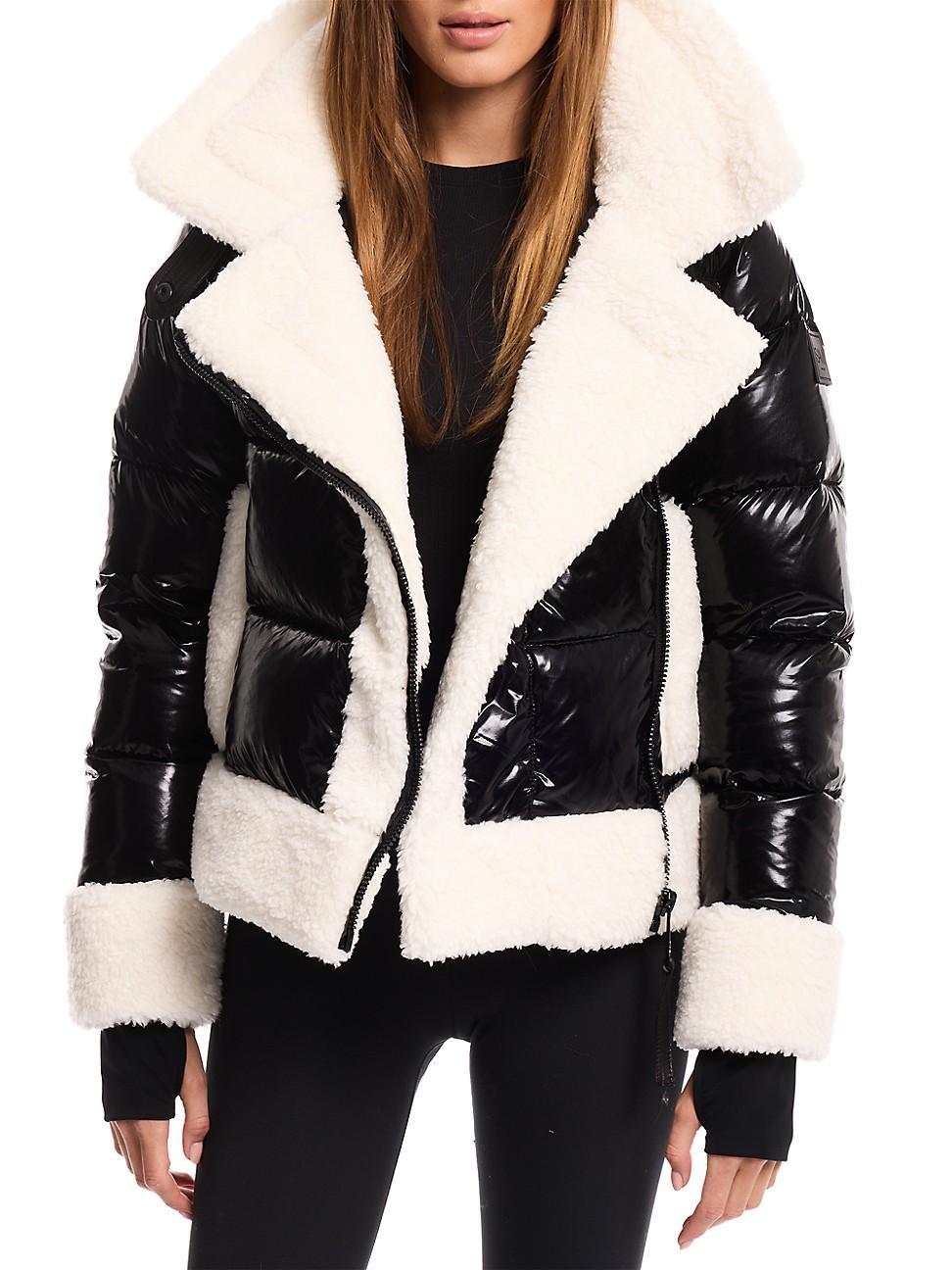 Womens Bianca Sherpa-Trimmed Down Puffer Jacket Product Image