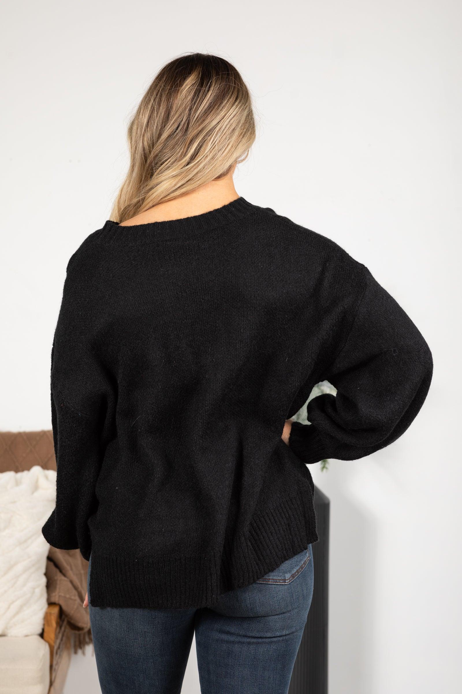 Black Cheers Beaded And Sequined Sweater Product Image