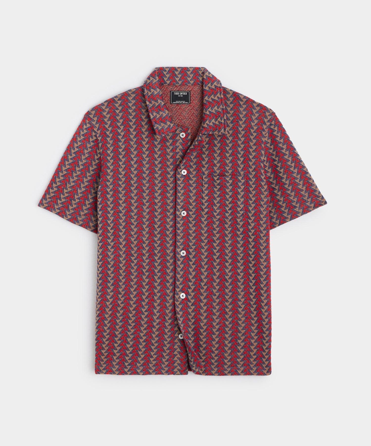 Triangle Knit Jacquard Shirt in Red Copper Product Image