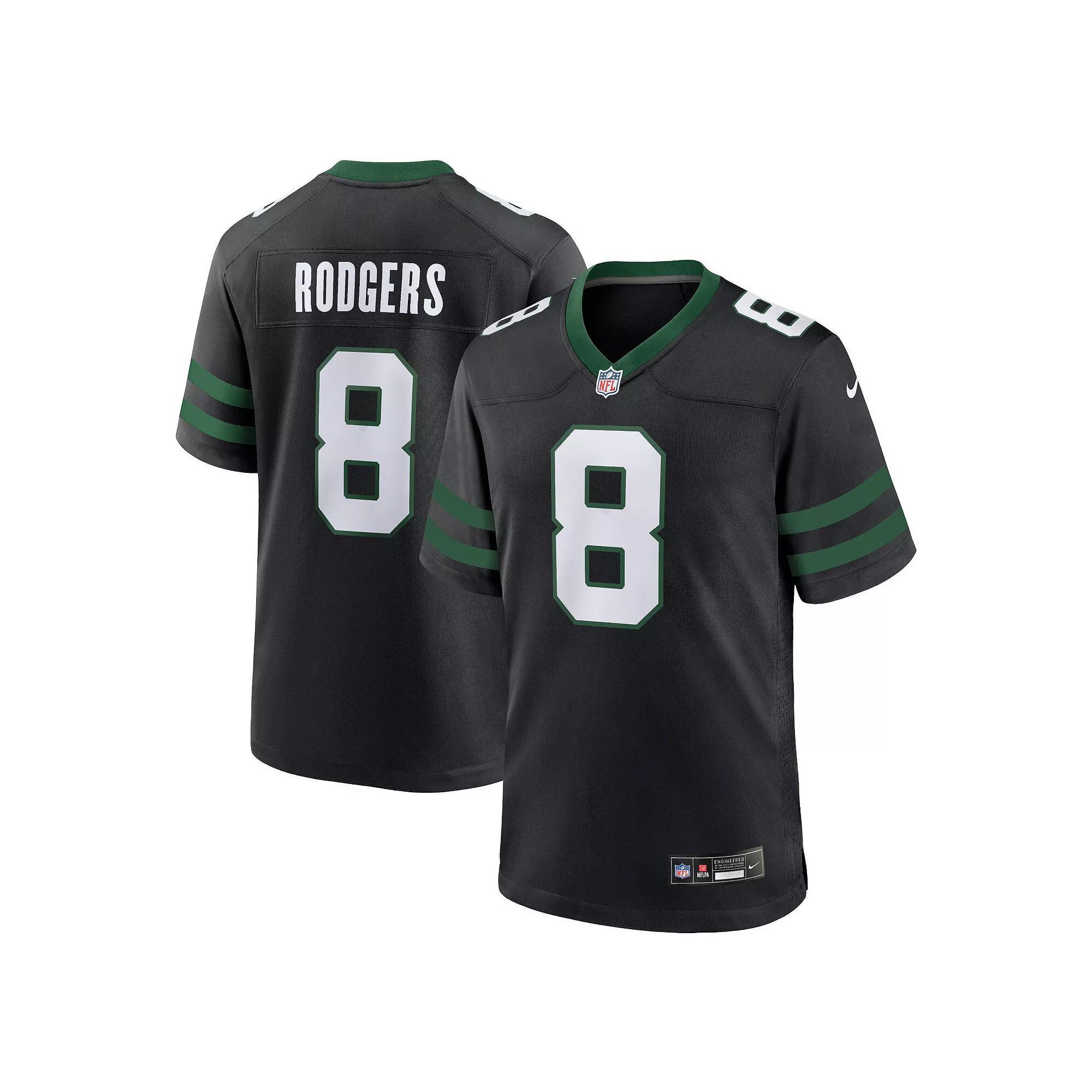 Men's Nike Aaron Rodgers Legacy Black New York Jets Alternate Game Jersey, Size: 3XL Product Image