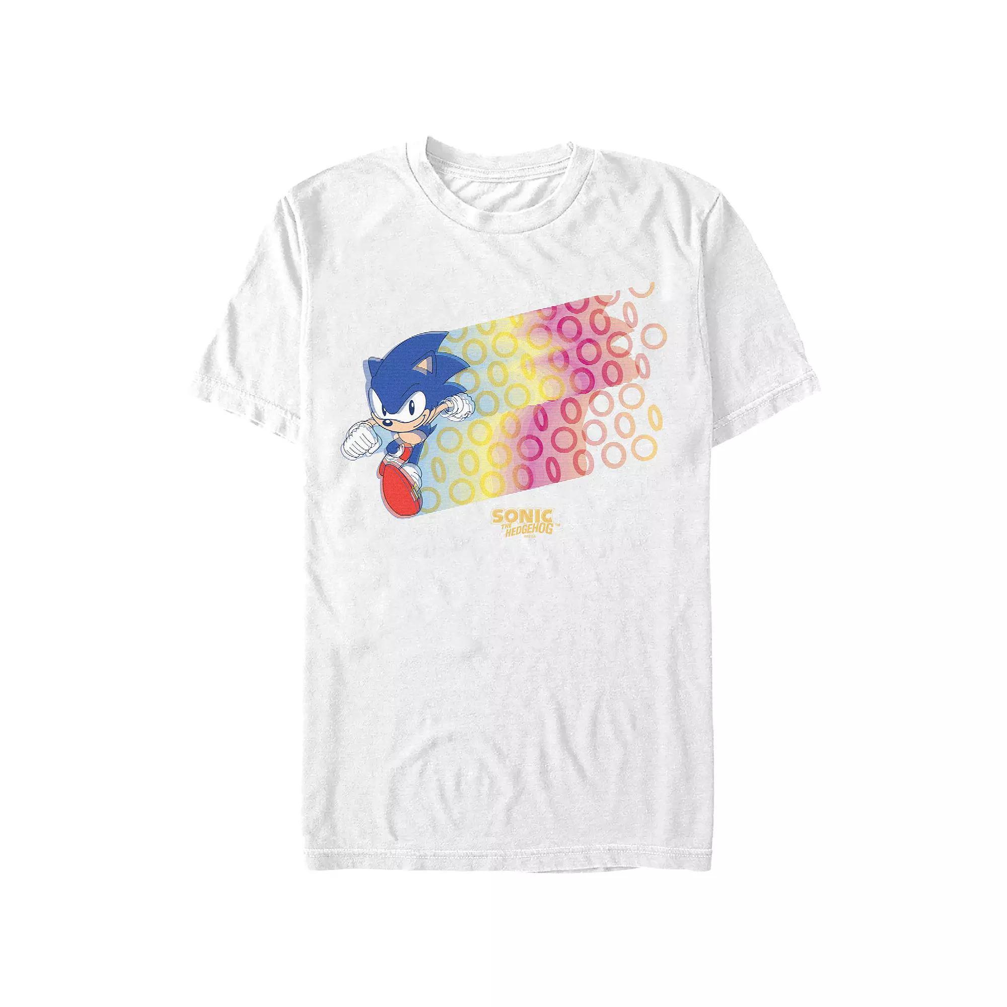 Men's Sonic The Hedgehog Ring Runner Graphic Tee, Size: Medium, White Product Image