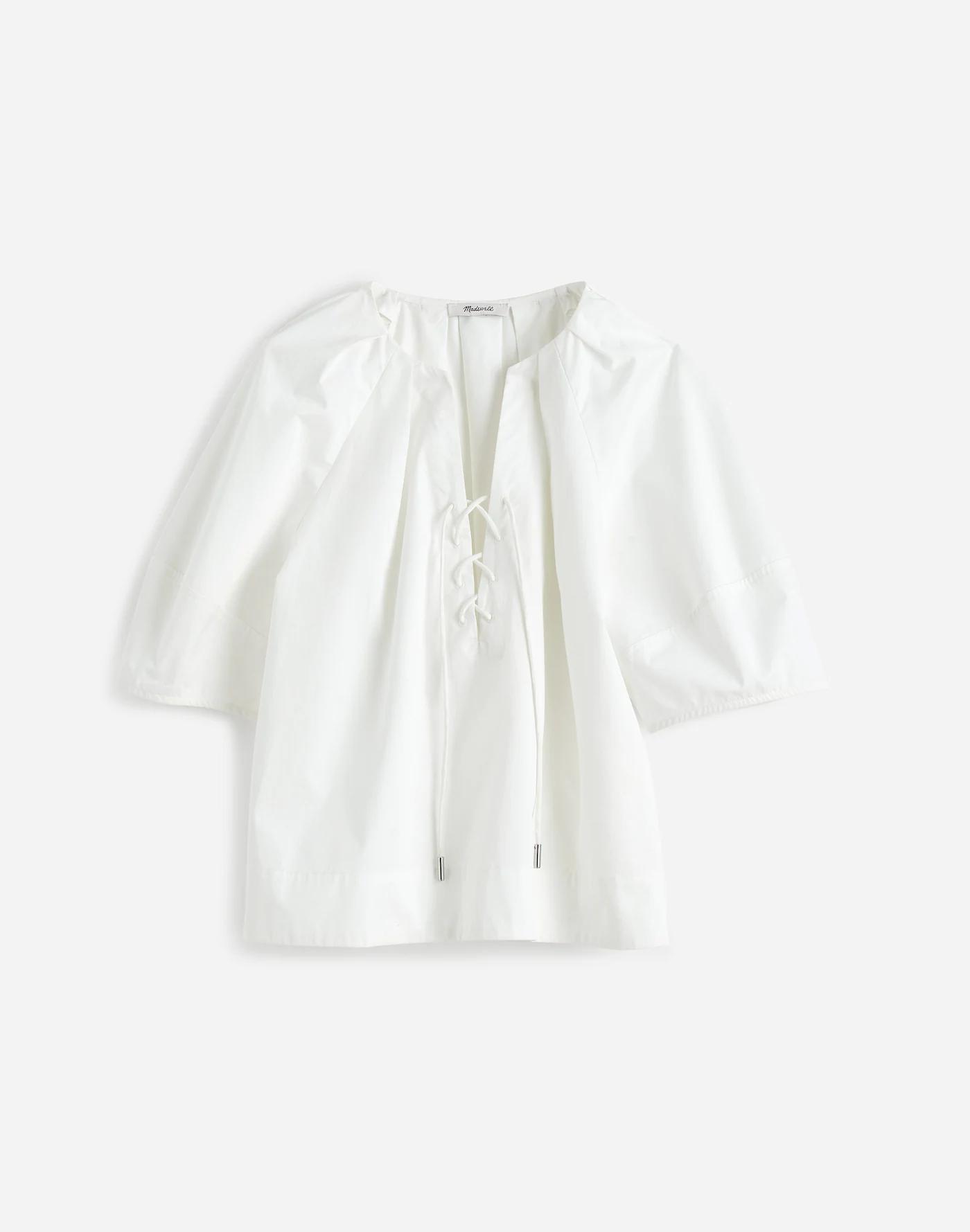 Poplin Lace-Up Top Product Image