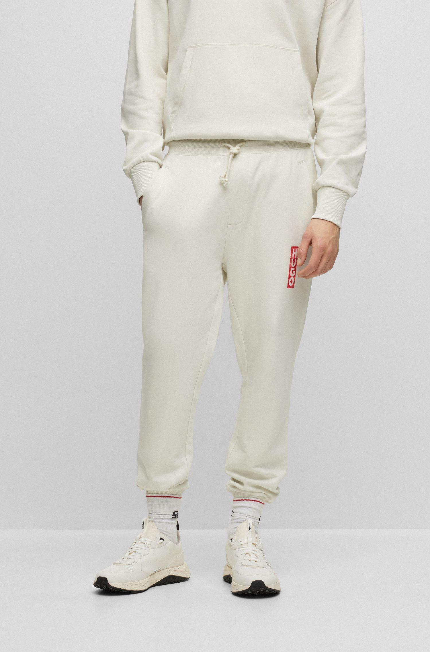 HUGO BOSS Elastic Waist Sweatpants In White Product Image