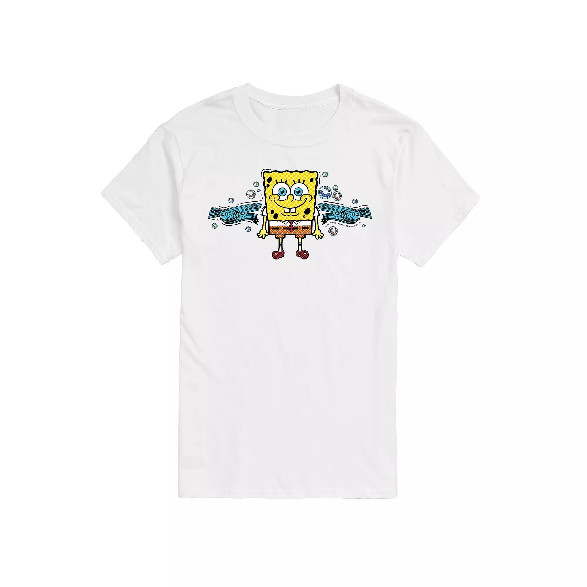 Big & Tall SpongeBob SquarePants Bubbly Short Sleeve Graphic Tee, Men's, Size: 3XB, Gray Product Image