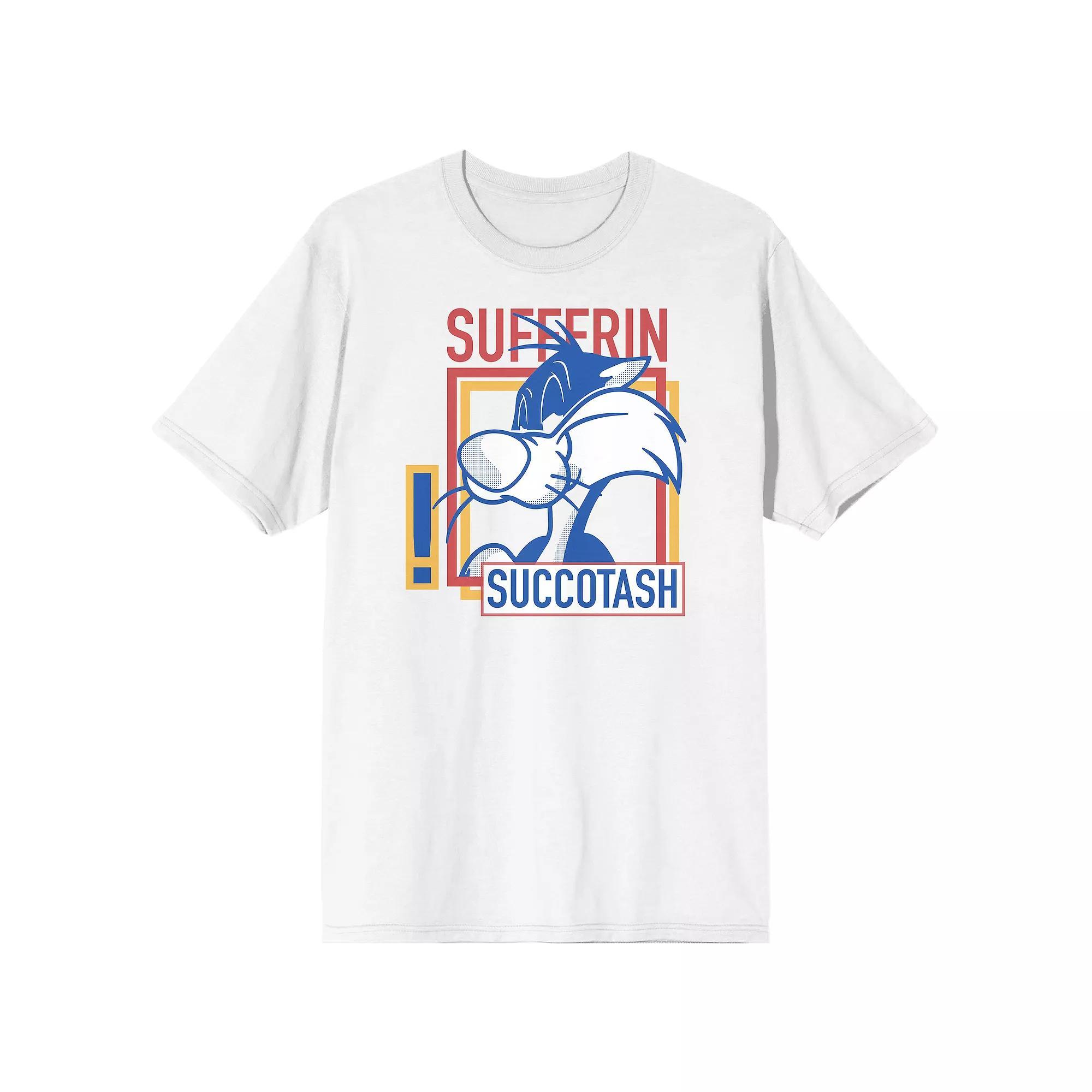 Men's Looney Tunes Sylvester Tee, Size: Large, White Product Image