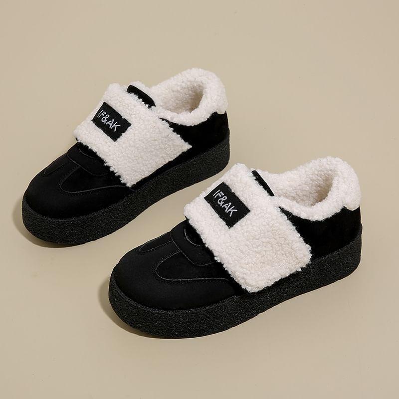 Platform Panel Fleece Sneakers Product Image