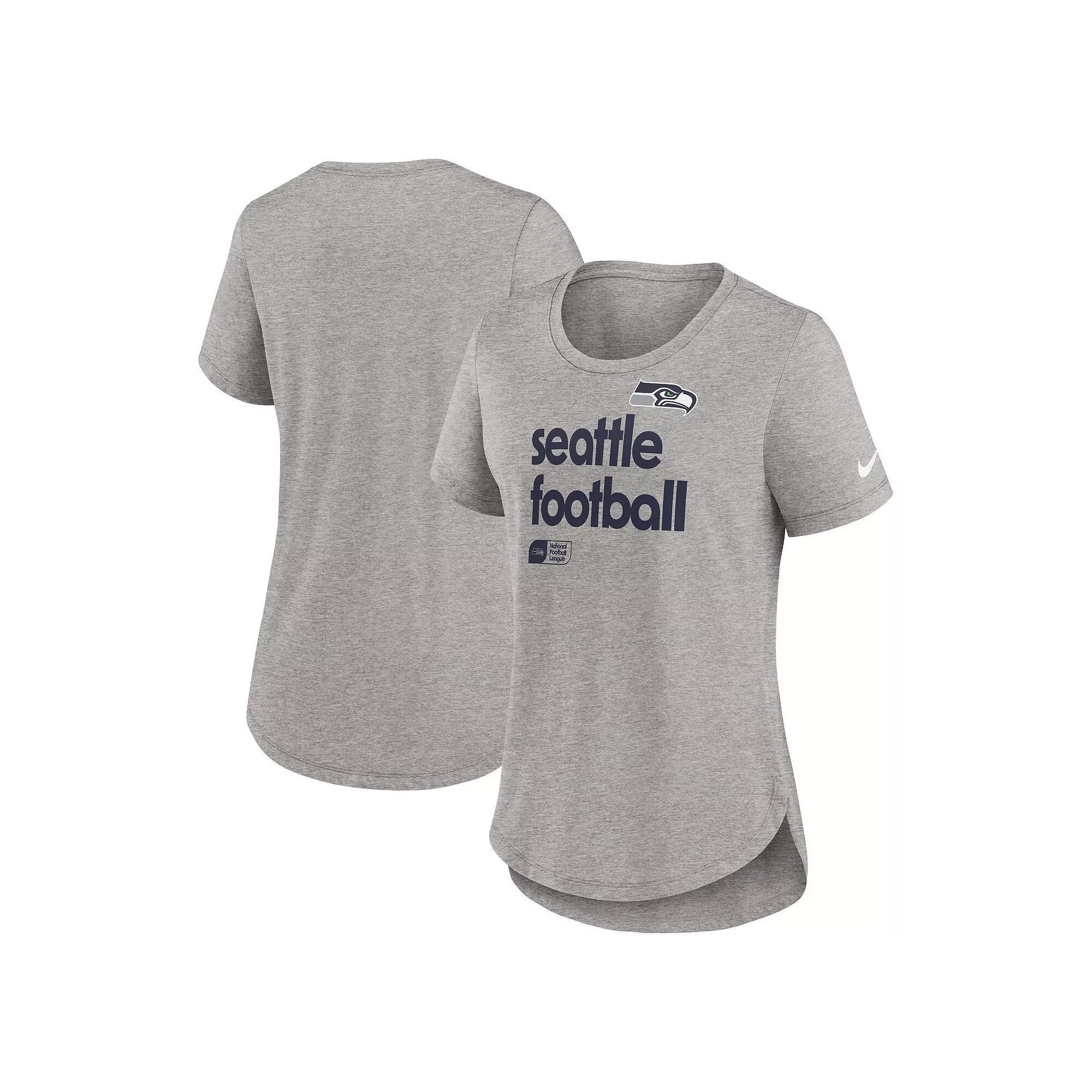 Women's Nike Heather Gray Seattle Seahawks Fashion Tri-Blend T-Shirt,  Product Image
