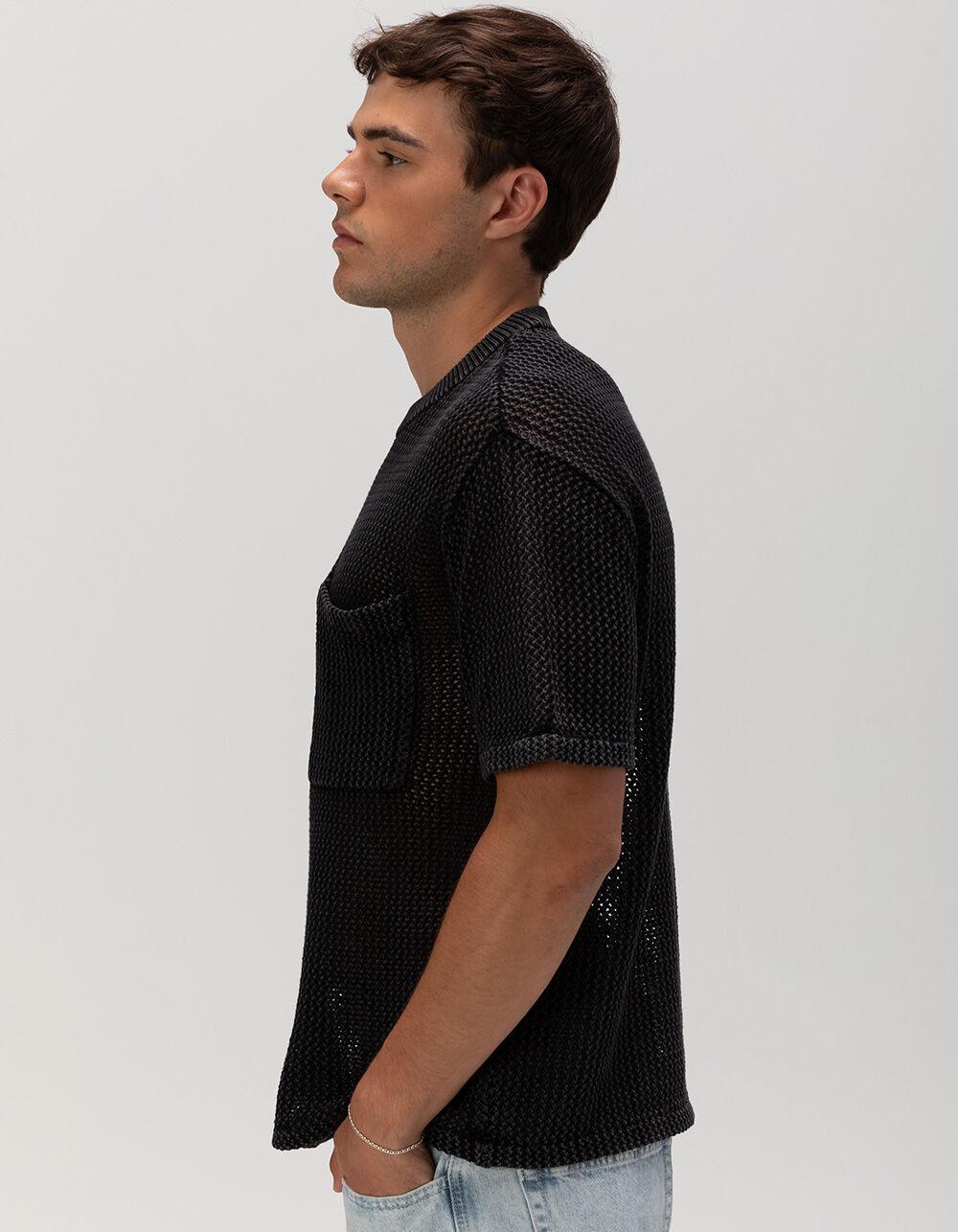 RSQ Mens Crochet Pocket Tee - BLACK Product Image