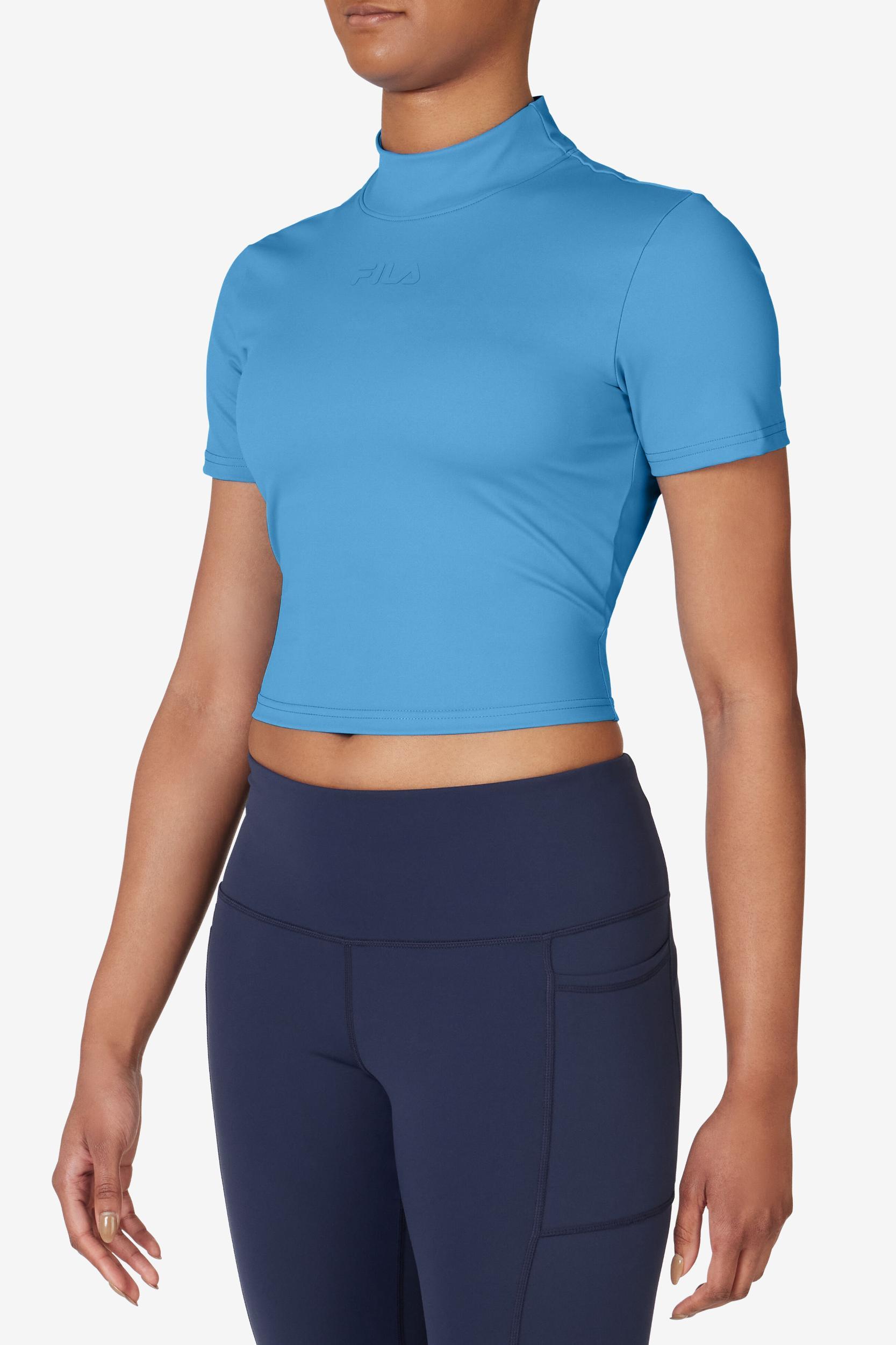 Short Sleeve Mock Neck Top Product Image