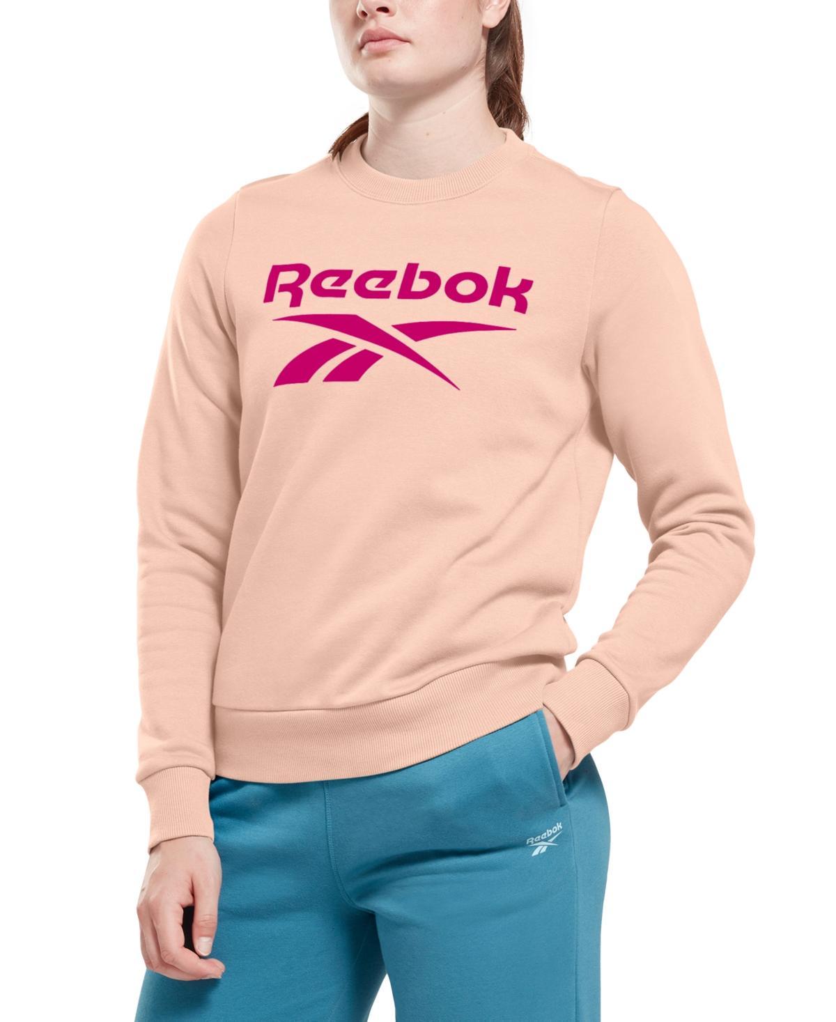 Reebok Womens Reebok Identity Big Logo Fleece Crew - Womens White Product Image