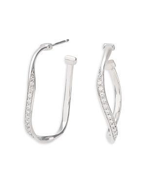 Marco Bicego 18K White Gold Marrakech Diamond Twisted Hoop Earrings Product Image