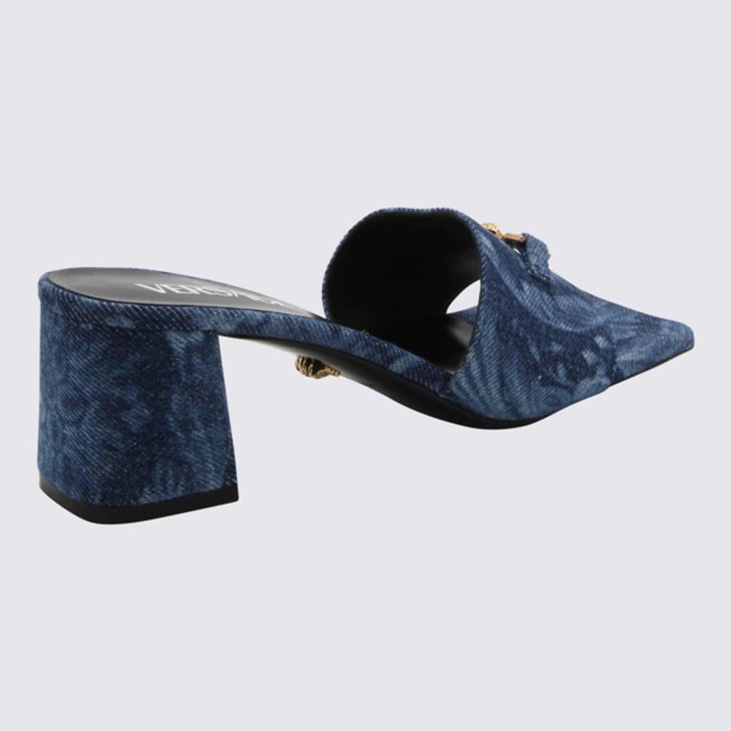 55mm Denim Mules In Blue Product Image