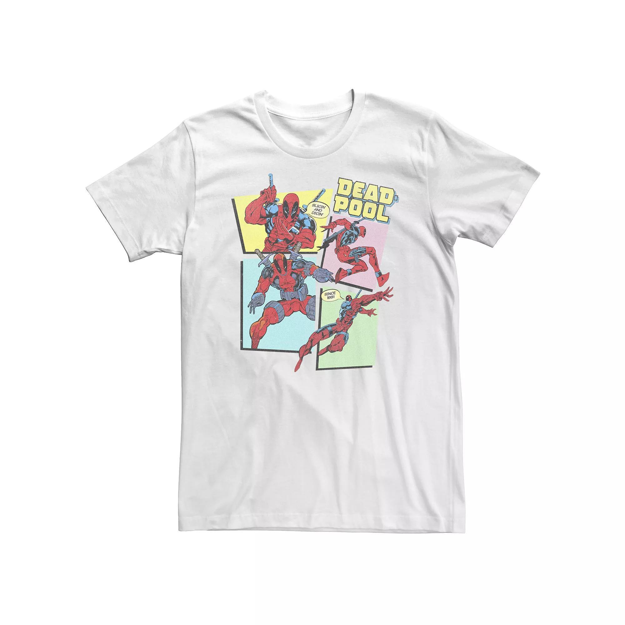 Big & Tall Deadpool Comic Style Action Portrait Panels Tee, Men's,  Product Image