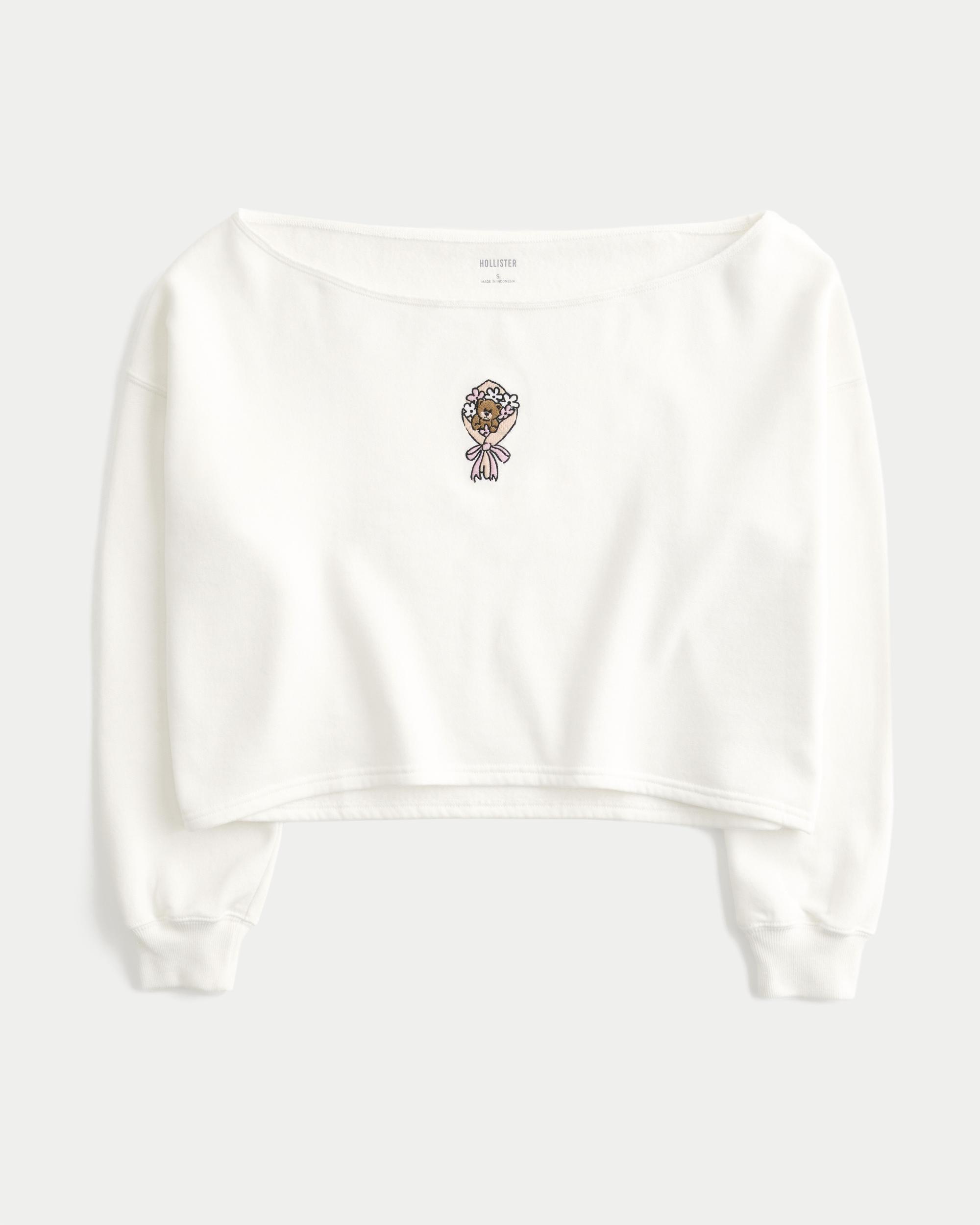 Easy Graphic Double Off-the-Shoulder Sweatshirt Product Image