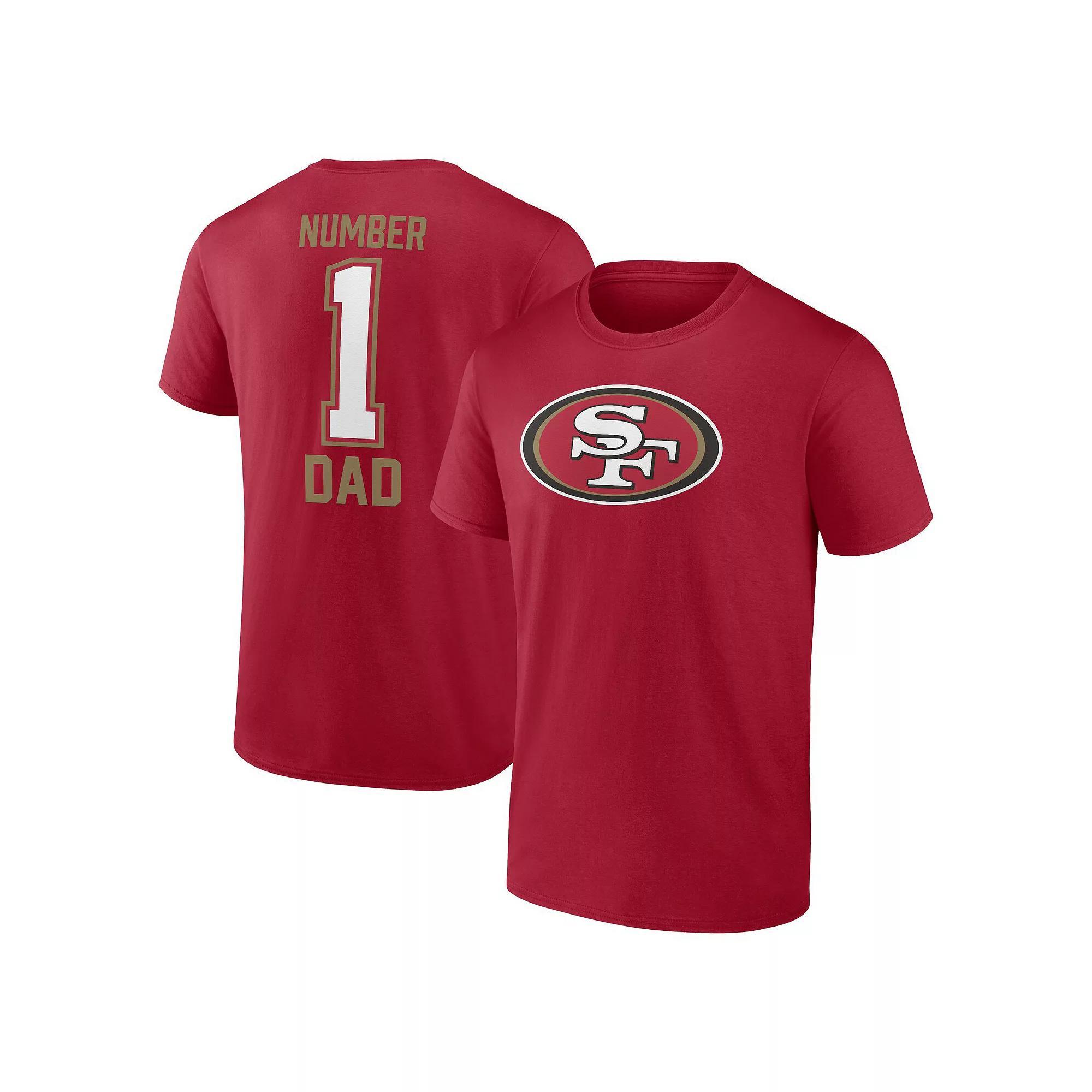 Men's Fanatics Branded Scarlet San Francisco 49ers #1 Dad T-Shirt, Size: 5XB, Red Product Image