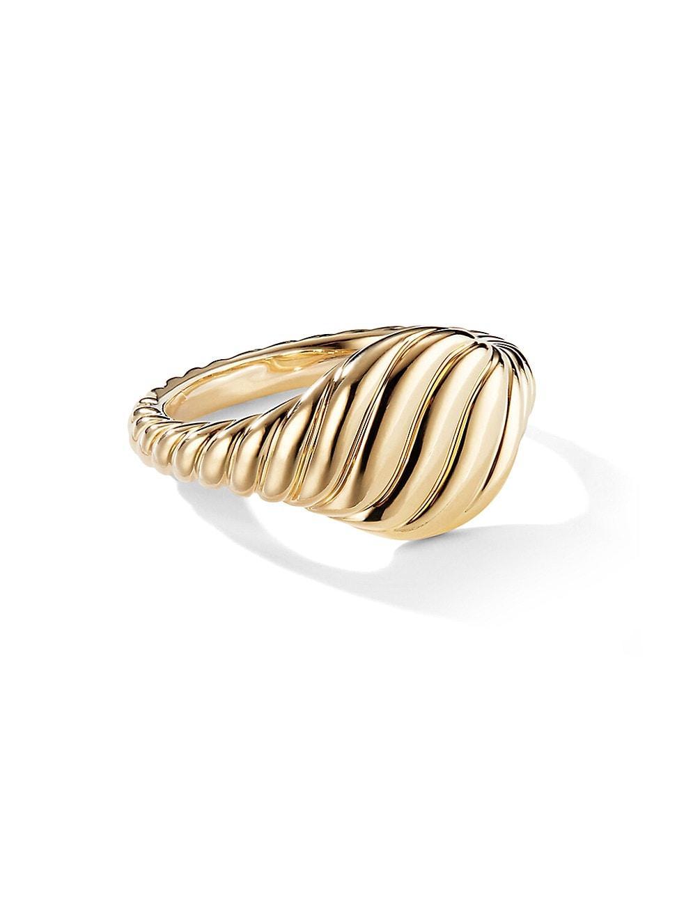 Womens Sculpted Cable Pinky Ring in 18K Yellow Gold Product Image