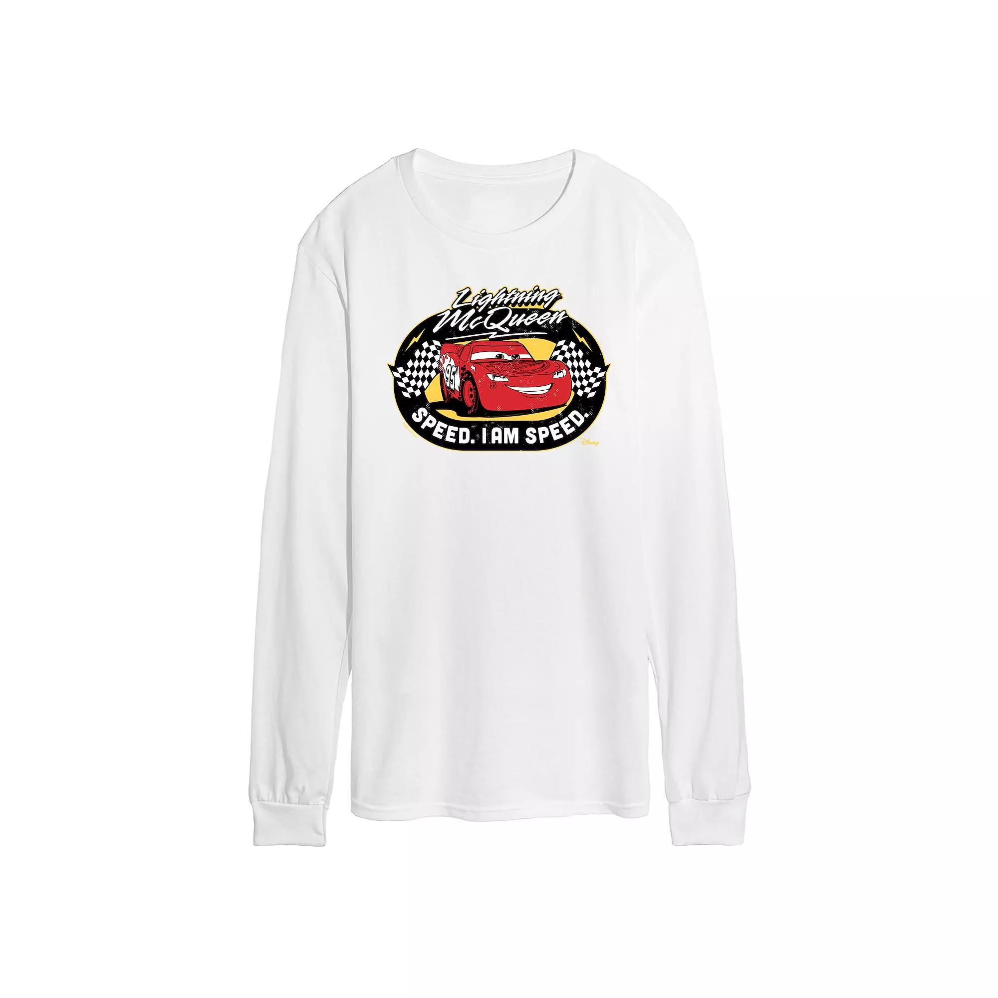 Disney / Pixar's Cars Lightning McQueen Men's Race Track Long Sleeve Graphic Tee,  Product Image