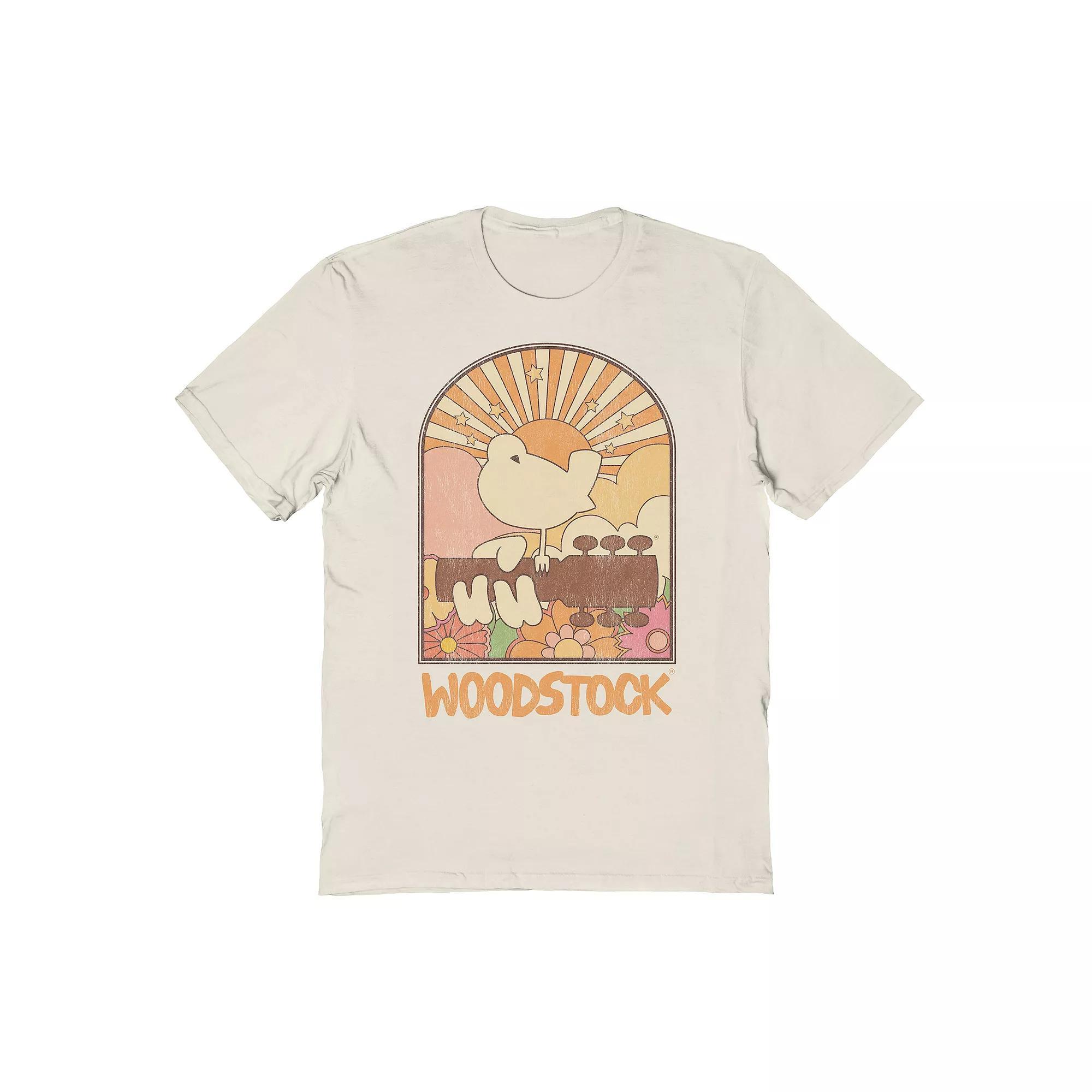 Men's Sunrise Bird Woodstock Logo Graphic Tee, Size: Medium, Natural Product Image