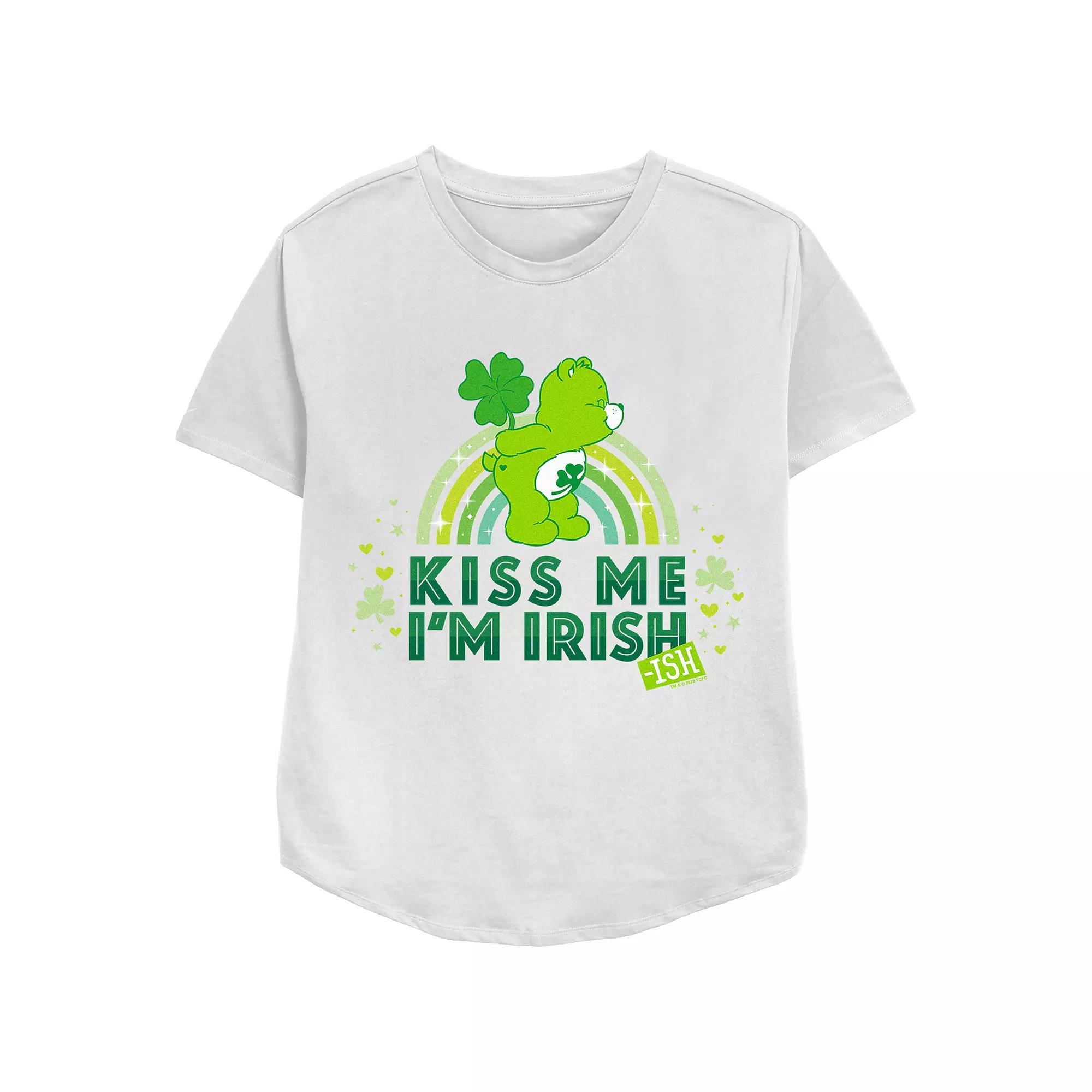 Women's Care Bears Kiss Me I'm Irish Graphic Tee, Girl's, Size: XXL, White Product Image