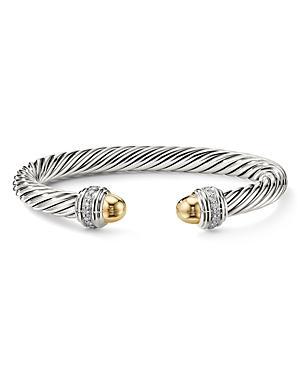 Womens Cable Bracelet With 14K Gold & Diamonds Product Image