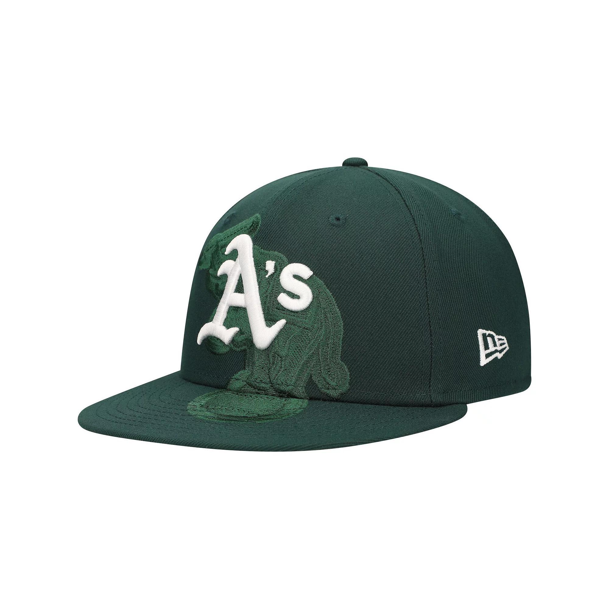 Men's New Era Green Oakland Athletics Shadow Logo 59FIFTY Fitted Hat, Size: 7 3/8 Product Image