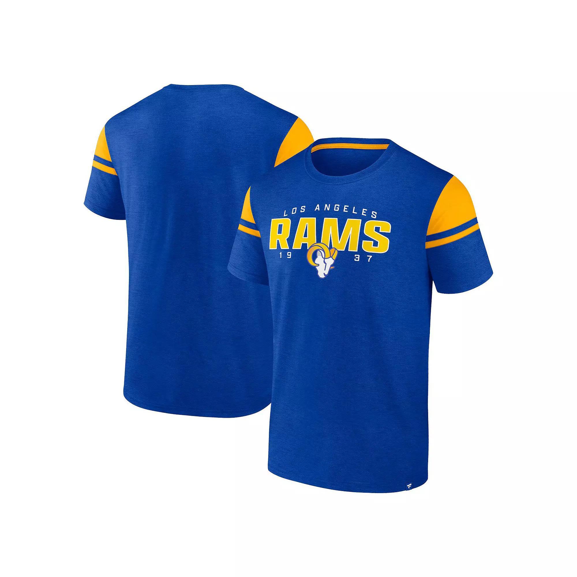 Men's Fanatics Royal Los Angeles Rams Old School Play Slub T-Shirt,  Product Image