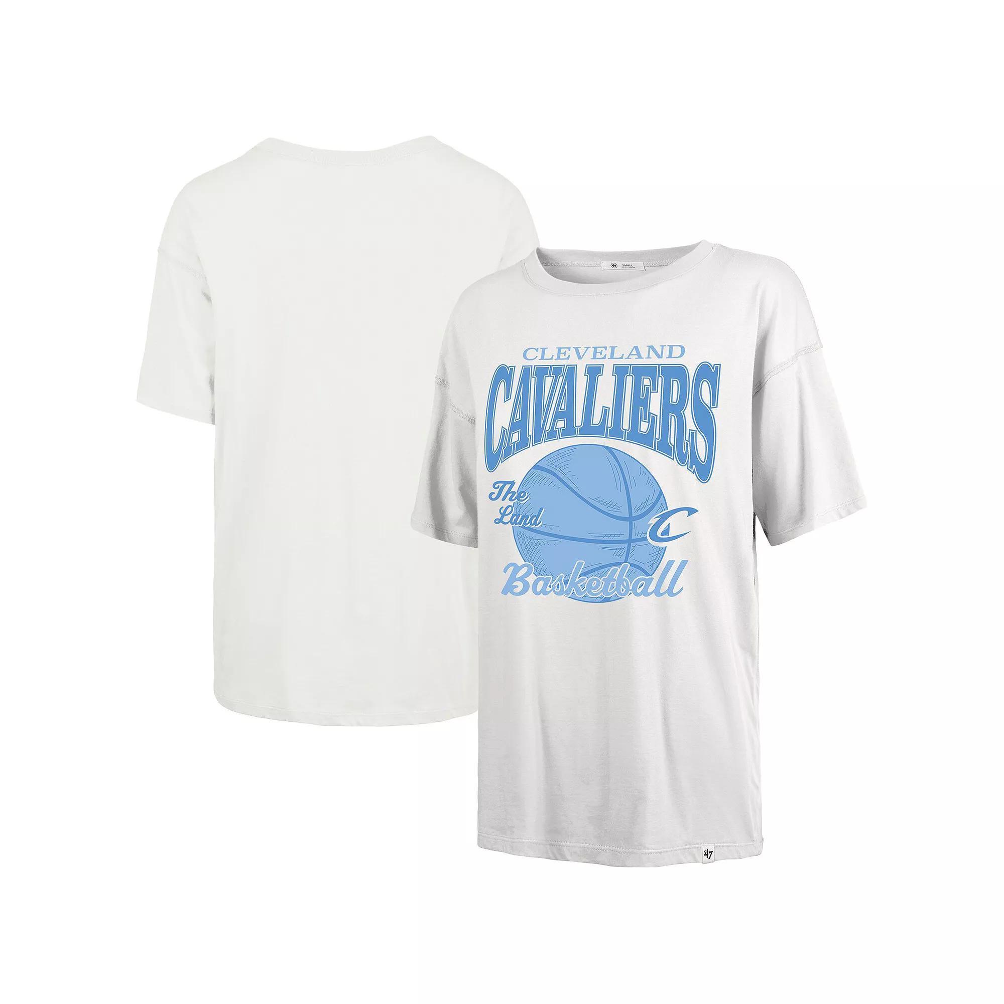Women's '47  White Cleveland Cavaliers City Edition Down Court Sadie T-Shirt, Size: Medium Product Image