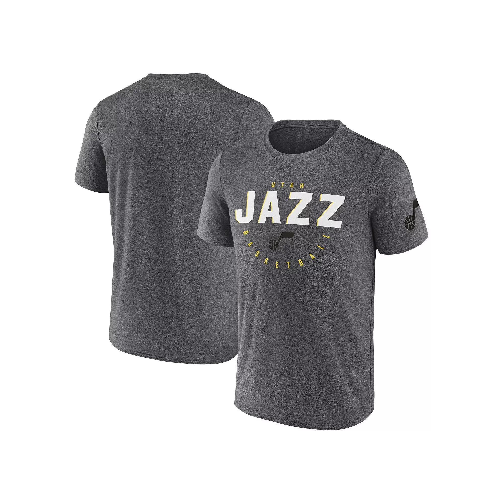 Men's Heather Charcoal Utah Jazz Block Practice Performance T-Shirt,  Product Image