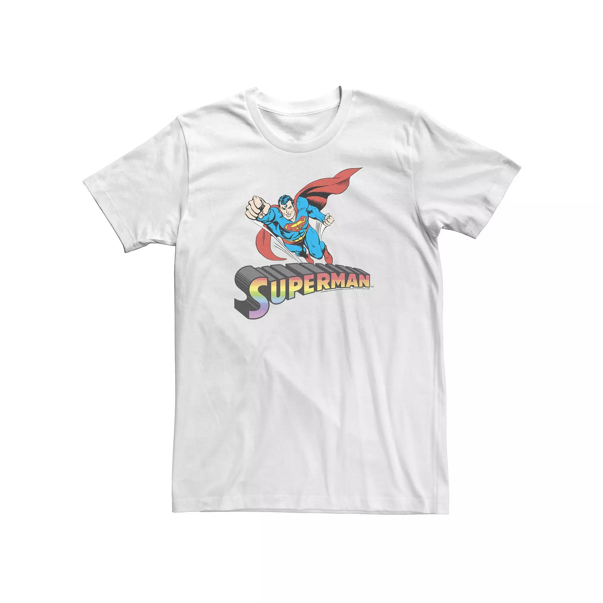 Big & Tall DC Comics Pride Superman Flight Rainbow Logo Tee, Men's,  Product Image